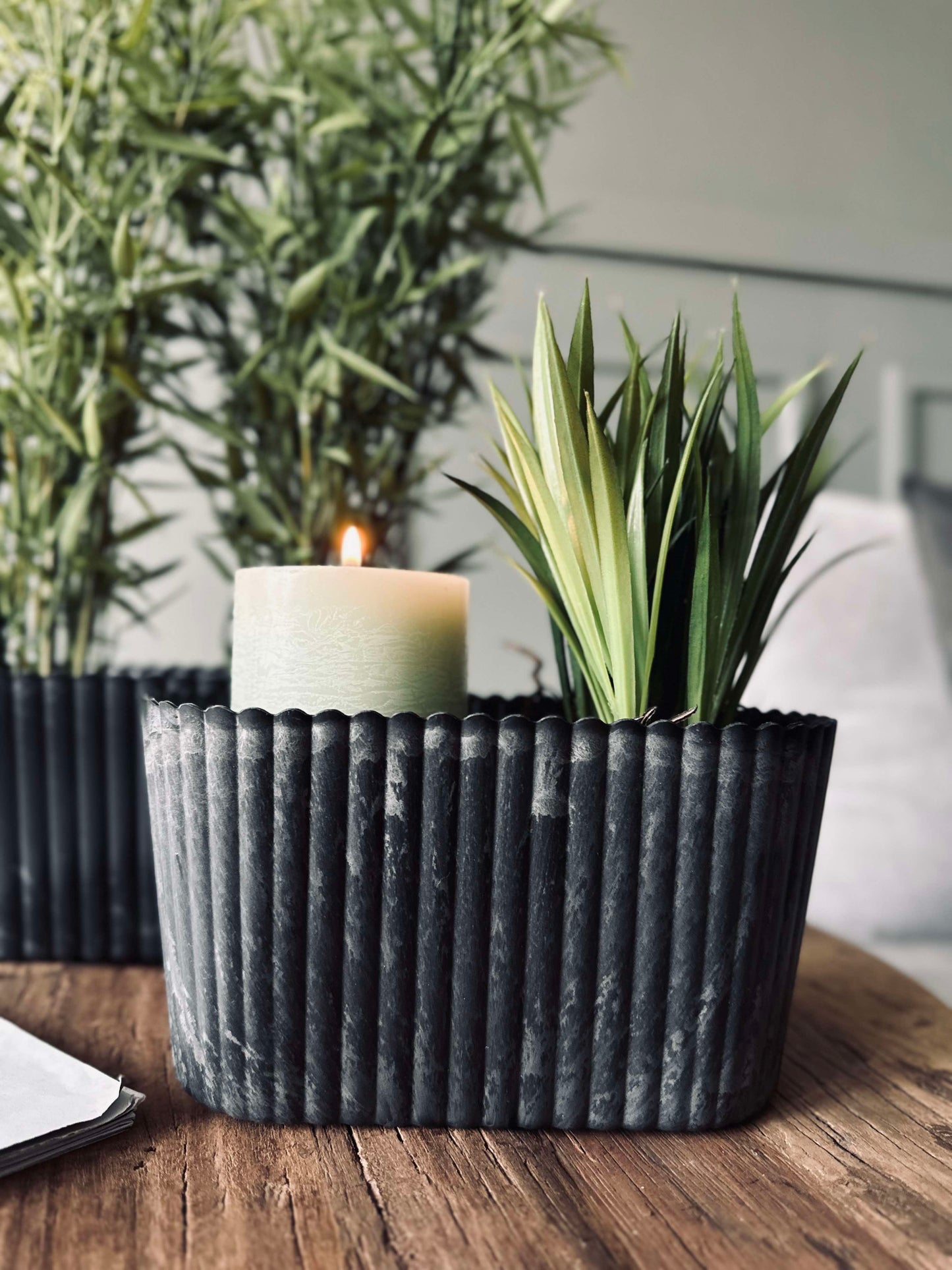 Urtepotte oval - Beton look