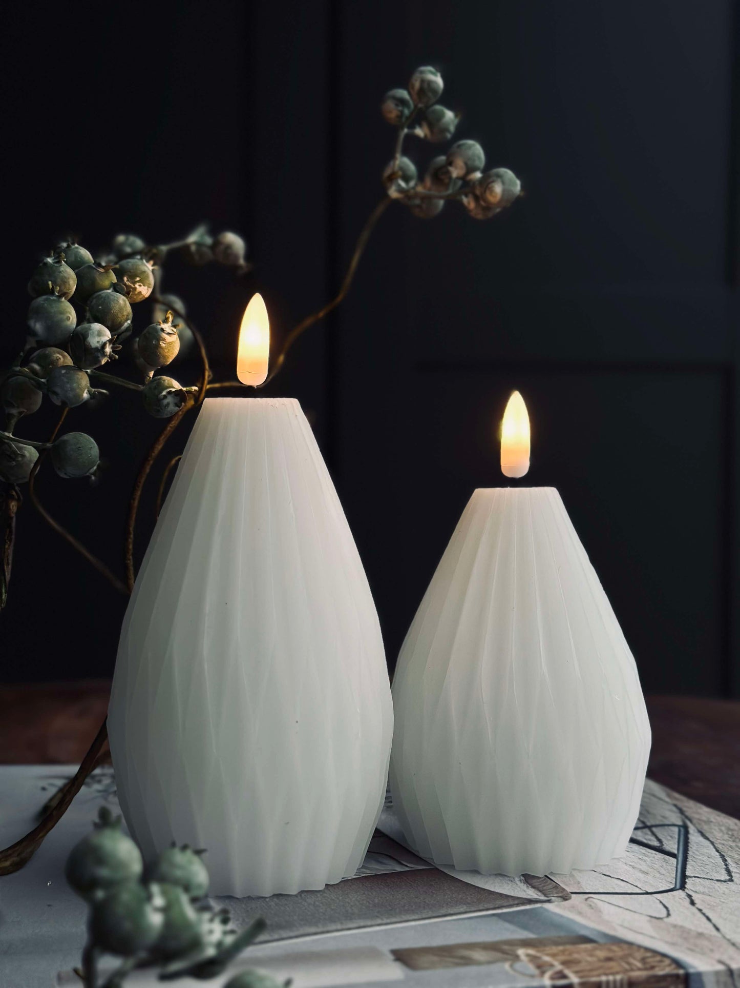 LED Bloklys / Riller – 2 stk Hvid