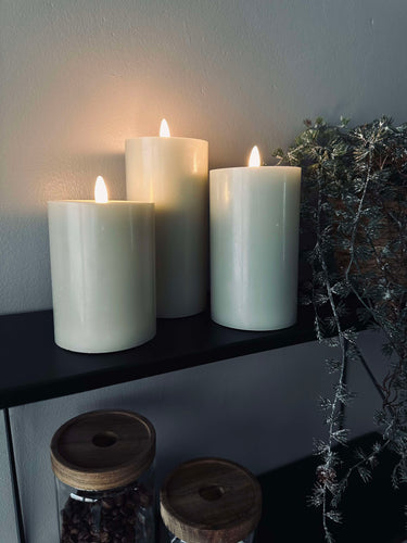 LED Bloklys / Mint – 3 stk bloklys