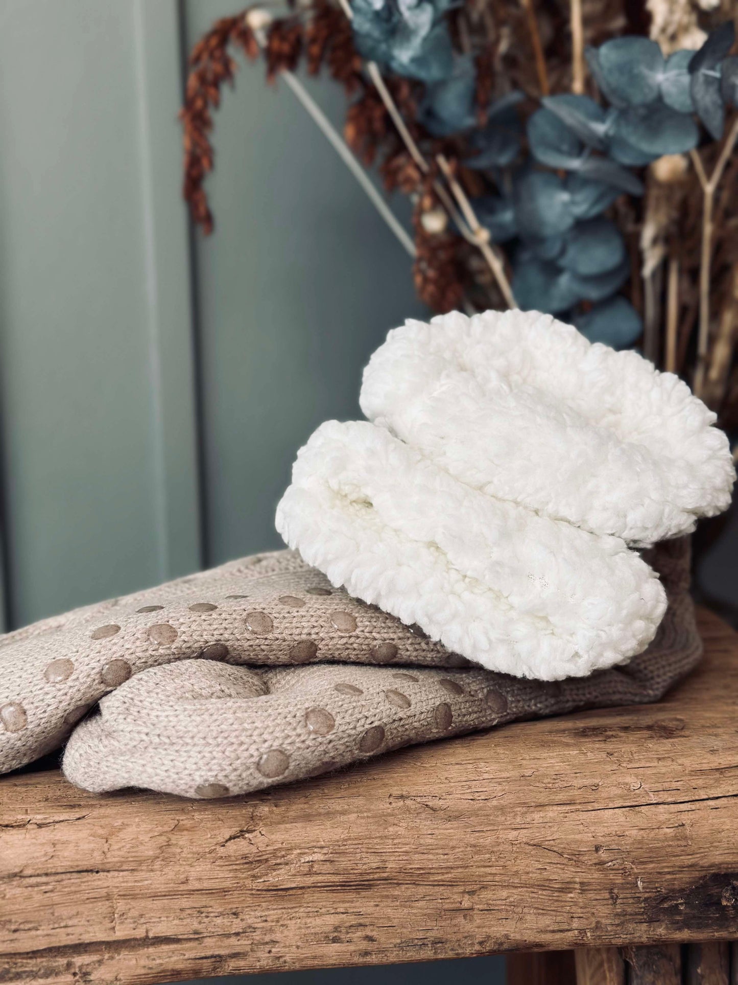 Strømper Fleece Beige