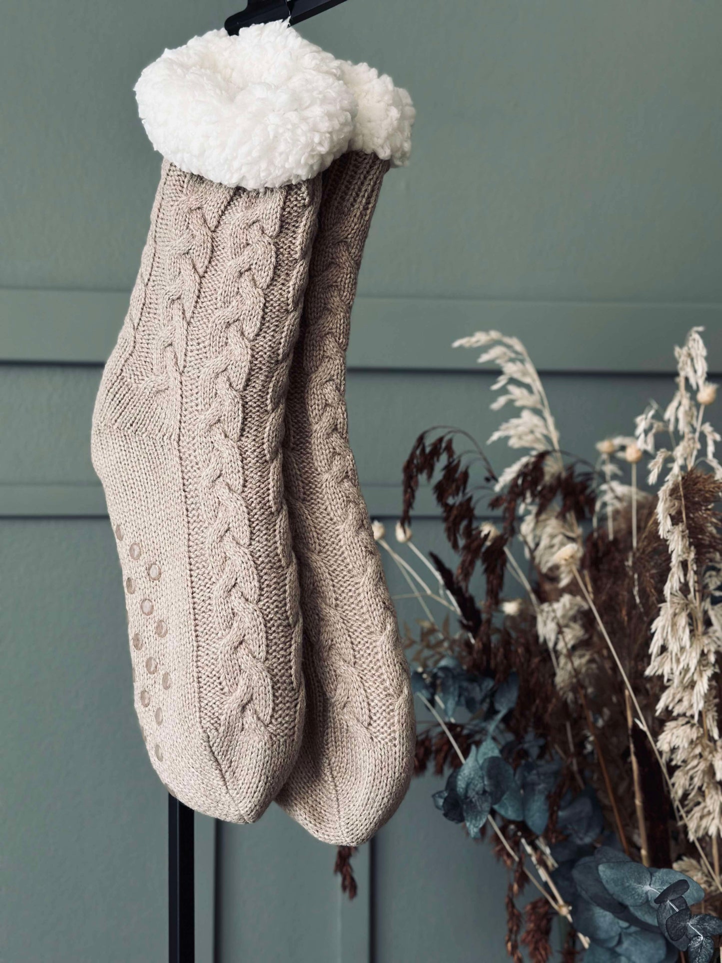 Strømper Fleece Beige