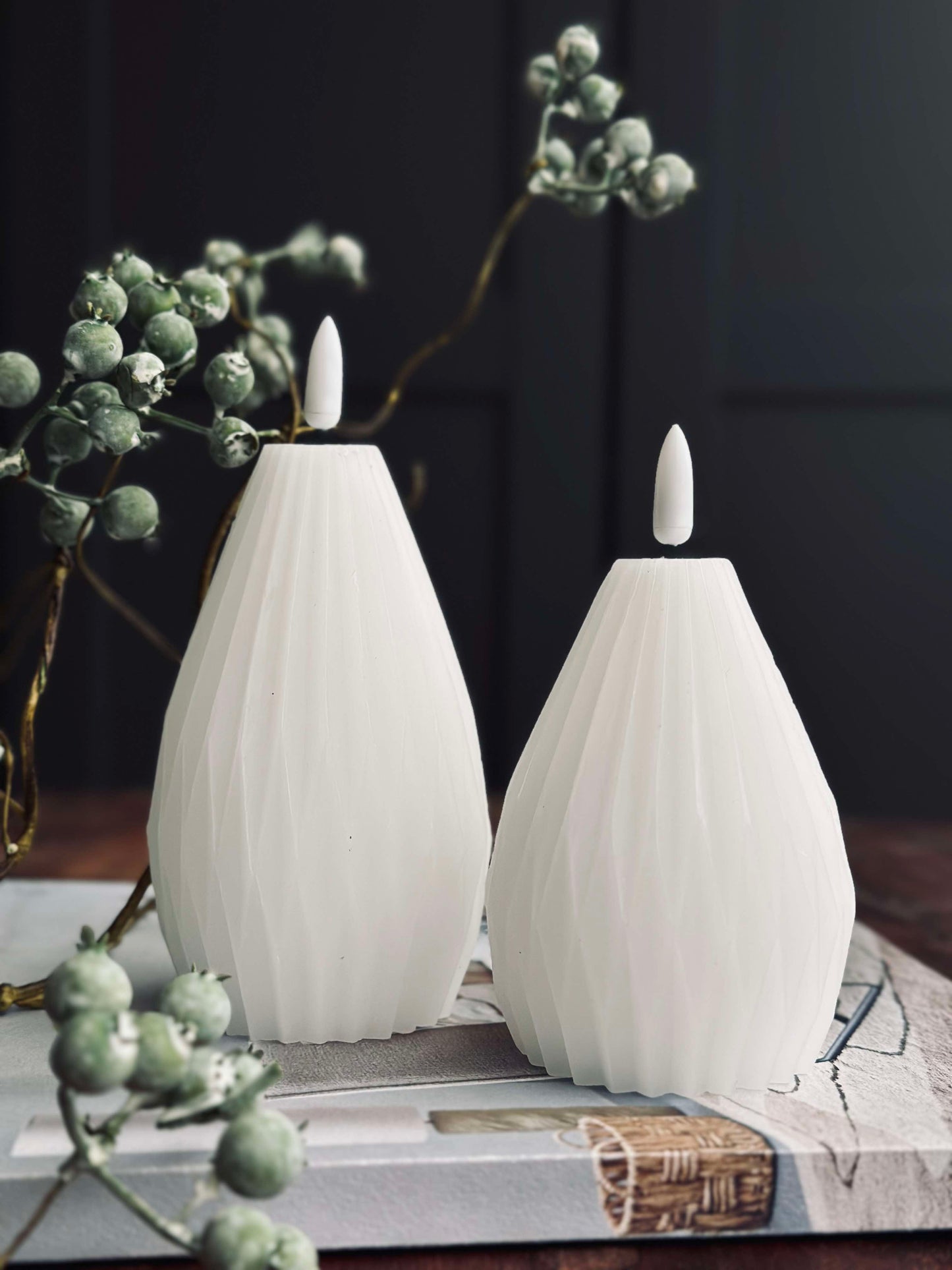 LED Bloklys / Riller – 2 stk Hvid