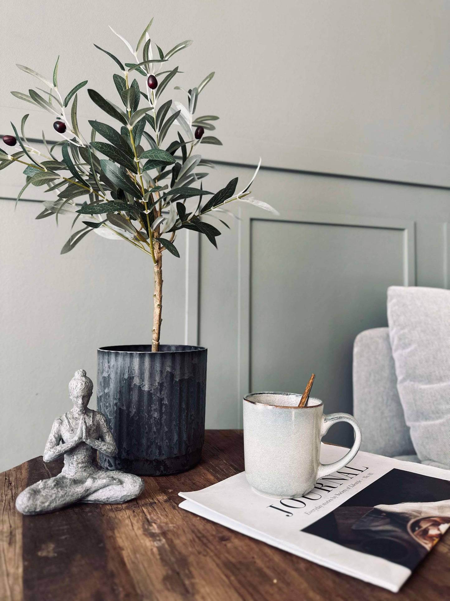 Urtepotter i beton look - Sæt af 2 stk