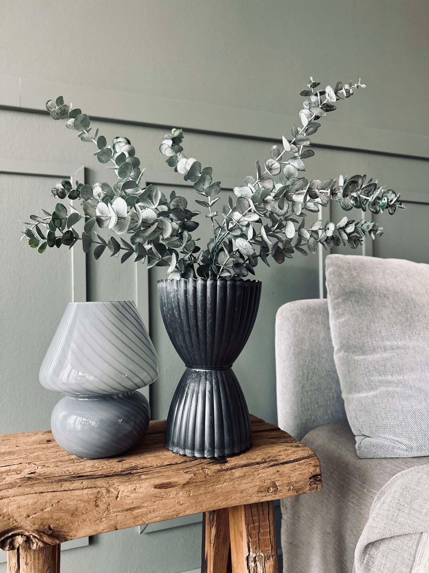 Potte i beton look - Stor Grå