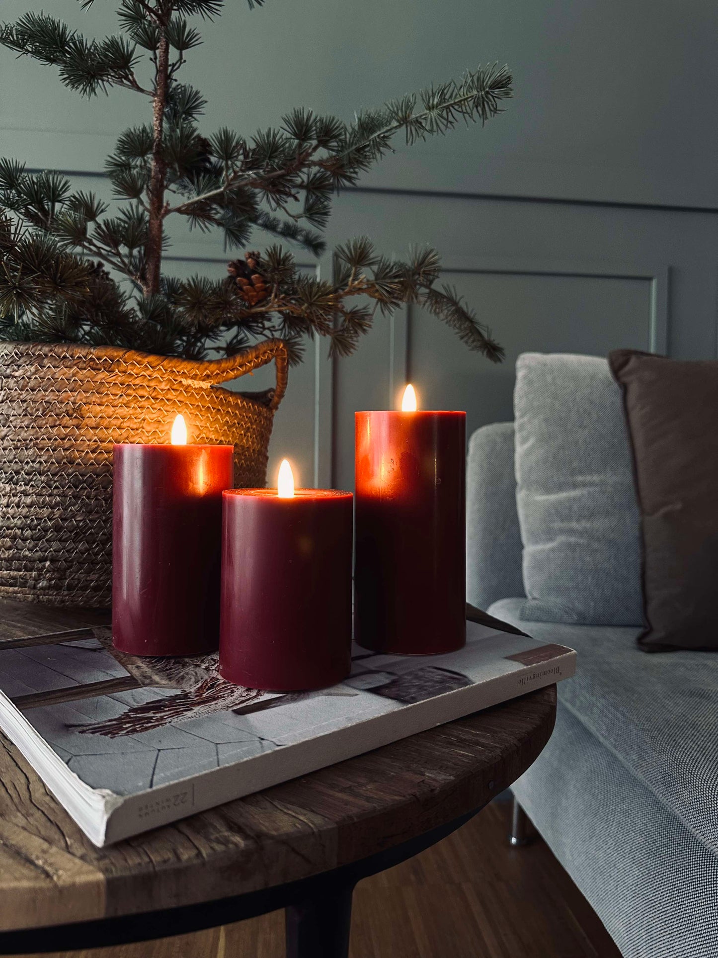 LED Bloklys / Rød – 3 stk bloklys