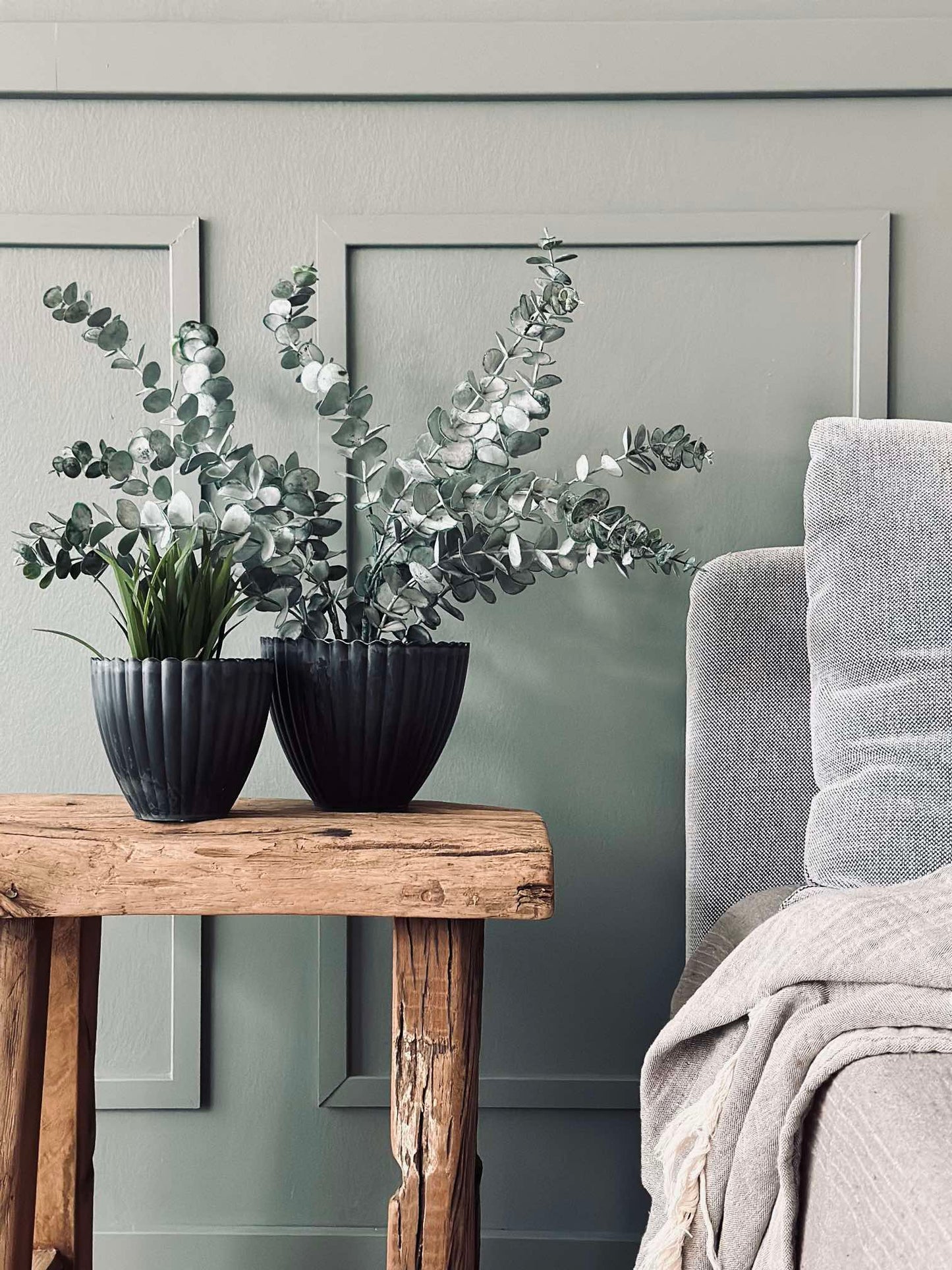 Potte i beton look - Stor Grå