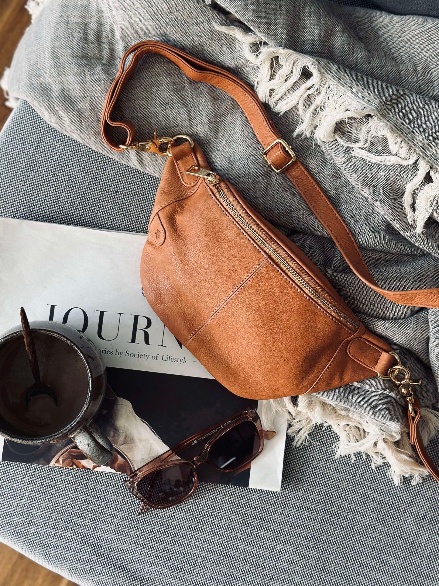 Bumbag Molly - Cognac / gold