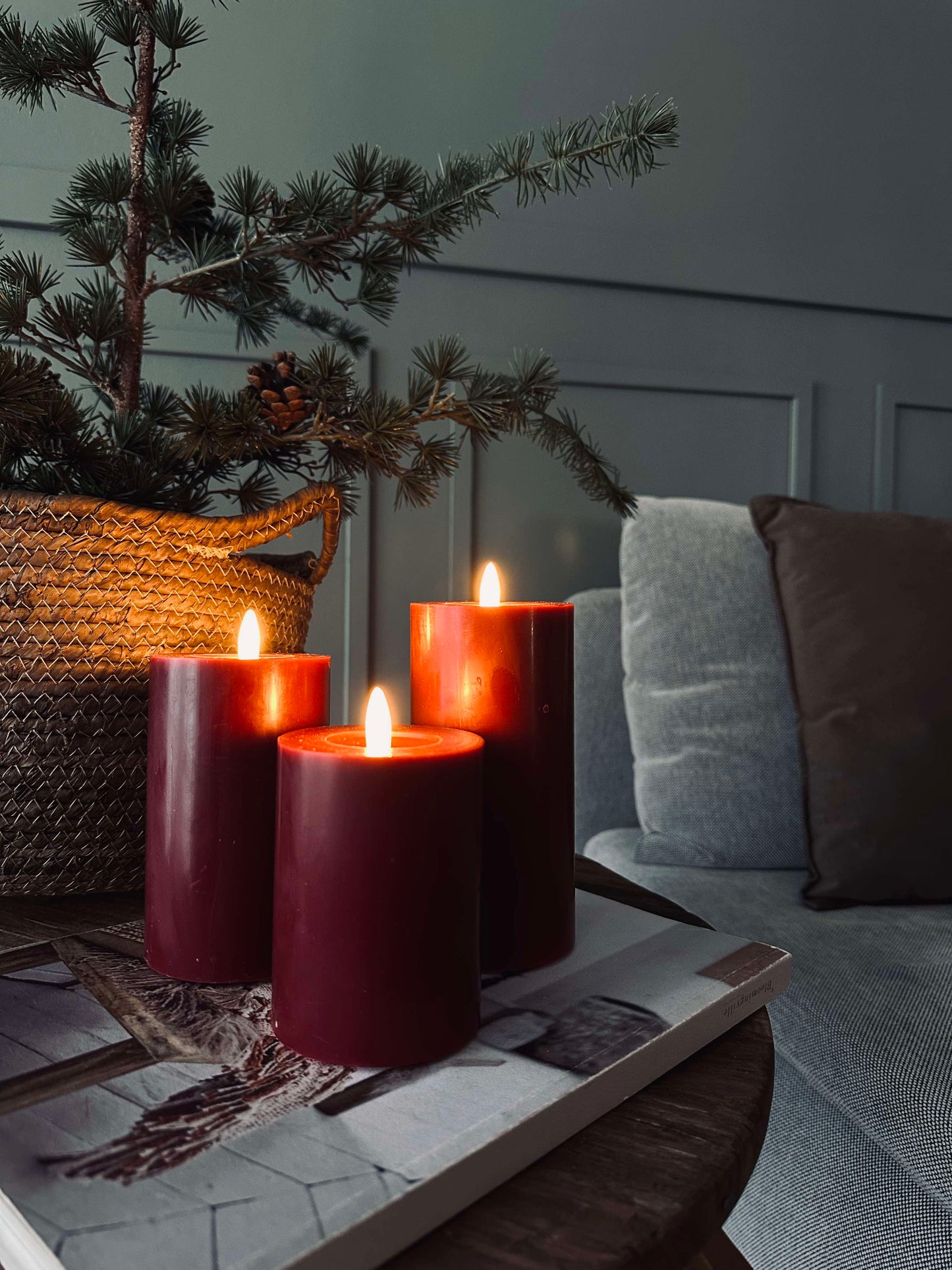 LED Bloklys / Rød – 3 stk bloklys