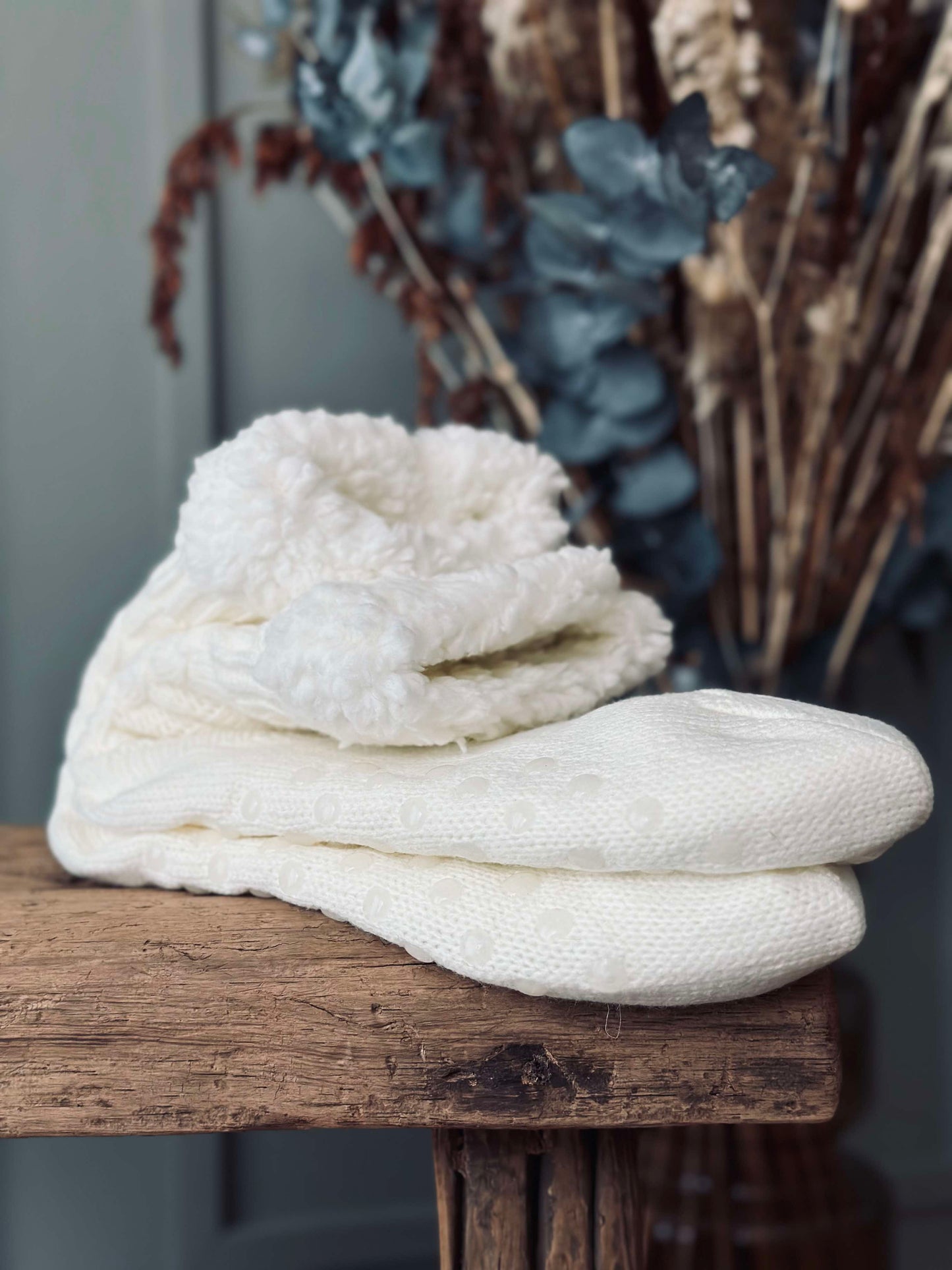 Strømper Fleece off white