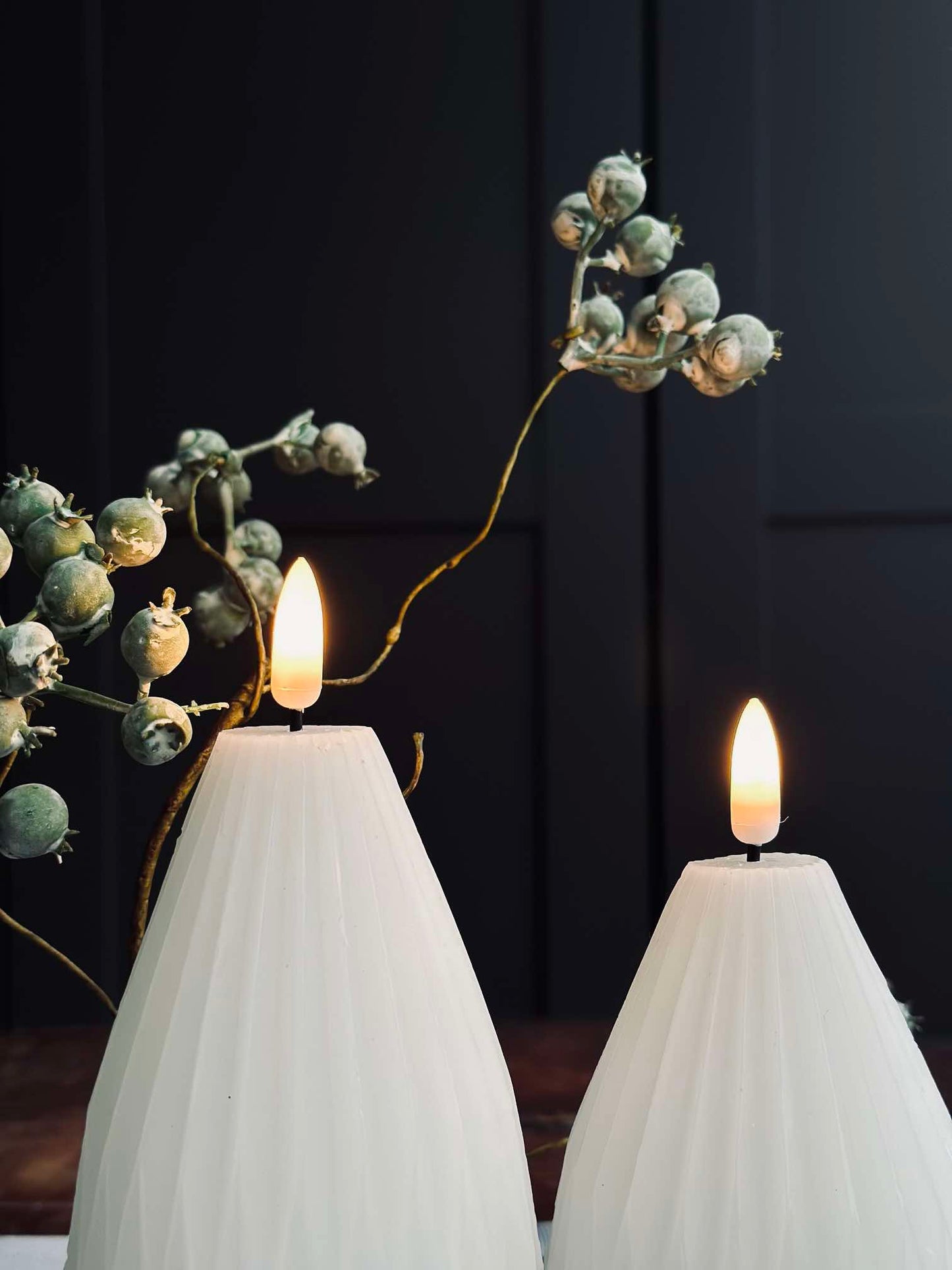 LED Bloklys / Riller – 2 stk Hvid