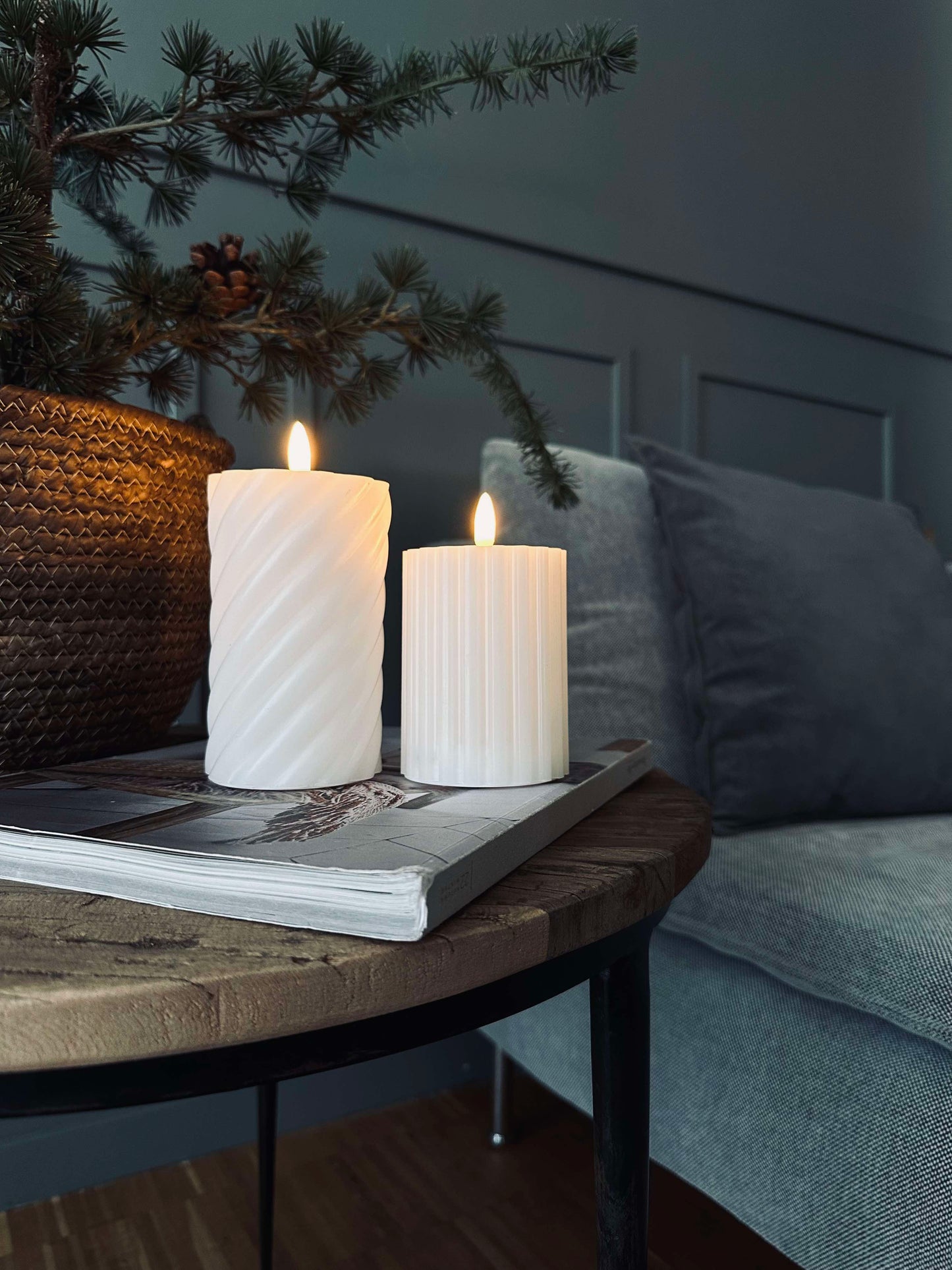 LED Bloklys / Design – 2 stk Hvid strib
