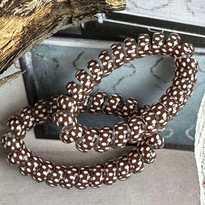 Hårelastikker Spiral Brown - 2 stk