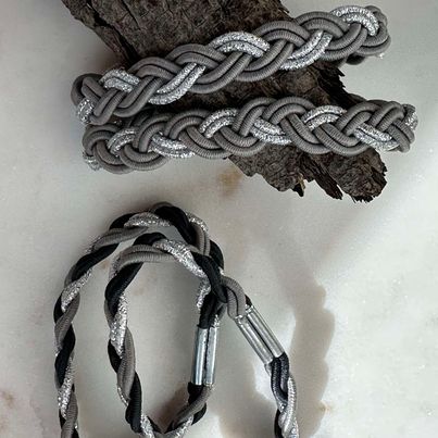 Hårelastikker Sally Grey / Silver