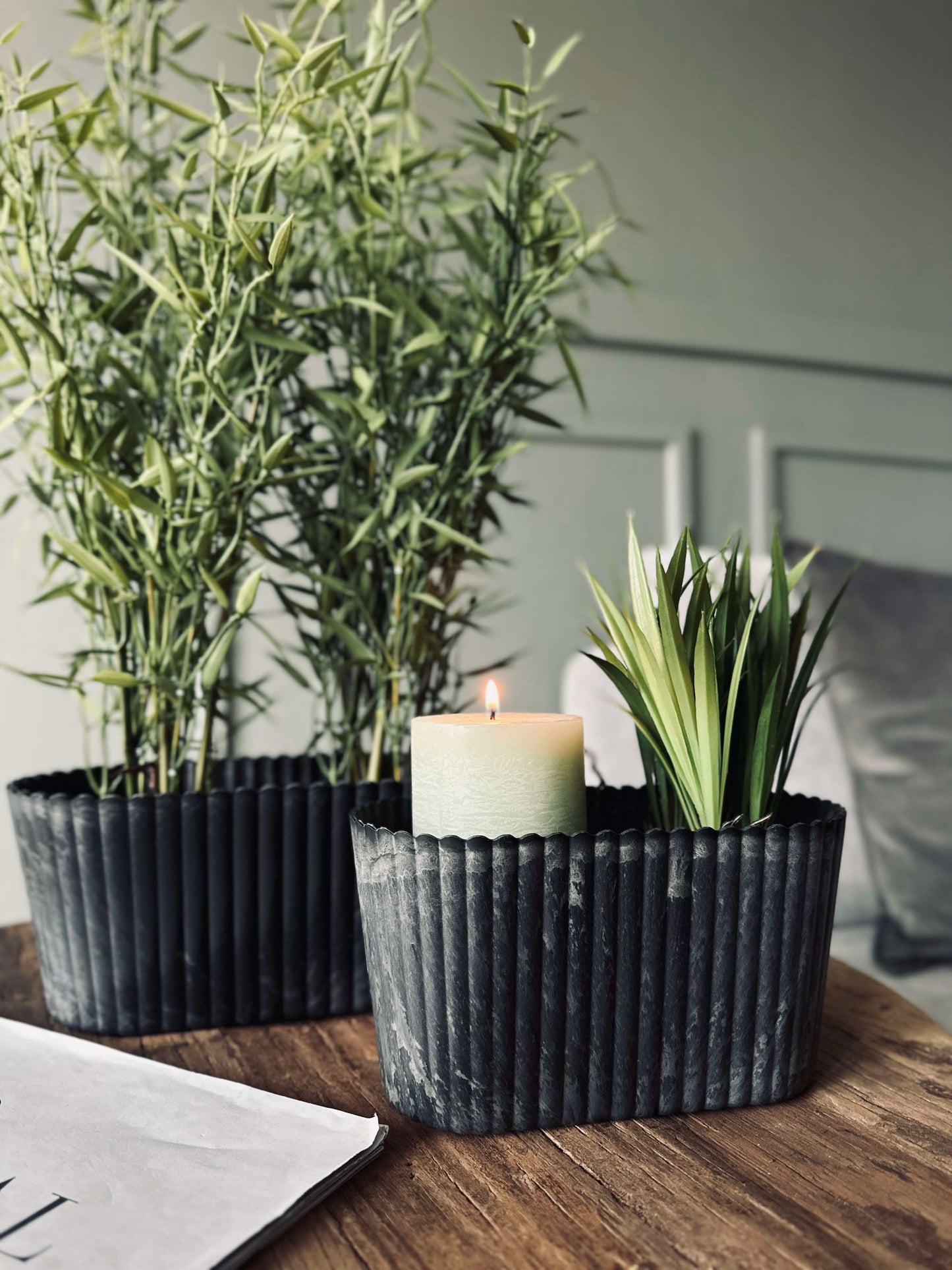 Urtepotte oval - Beton look