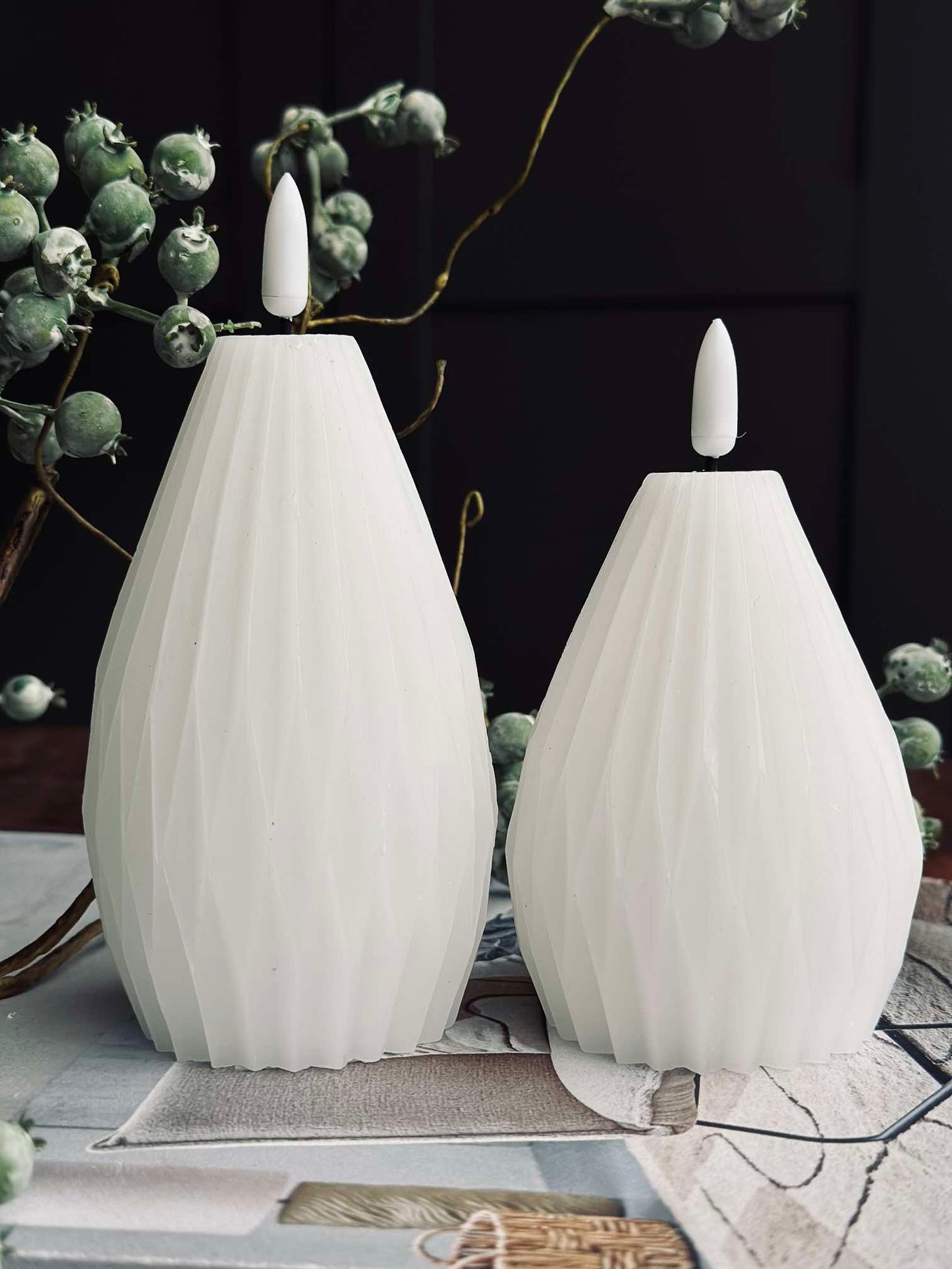 LED Bloklys / Riller – 2 stk Hvid