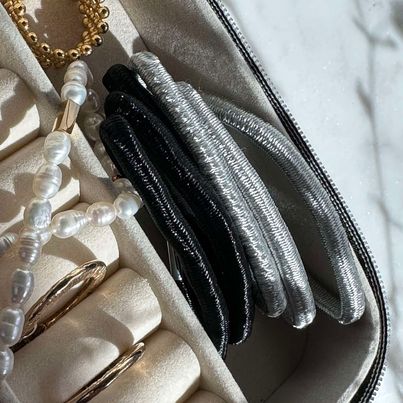 Hårelastikker Black / Silver - 2 mix