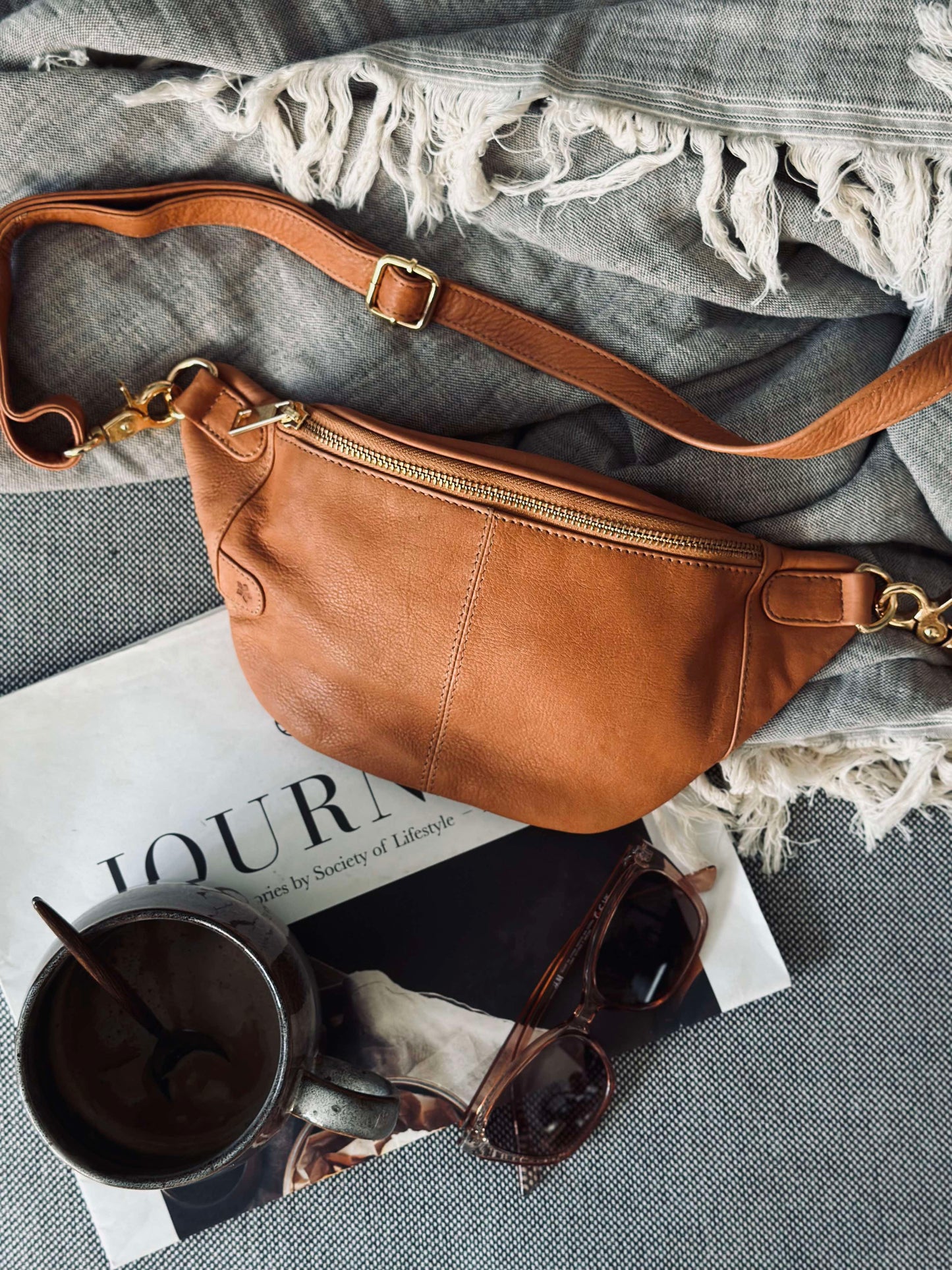 Bumbag Molly - Cognac / gold