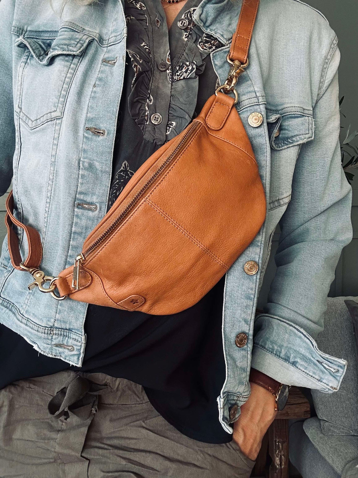 Bumbag Molly - Cognac / gold