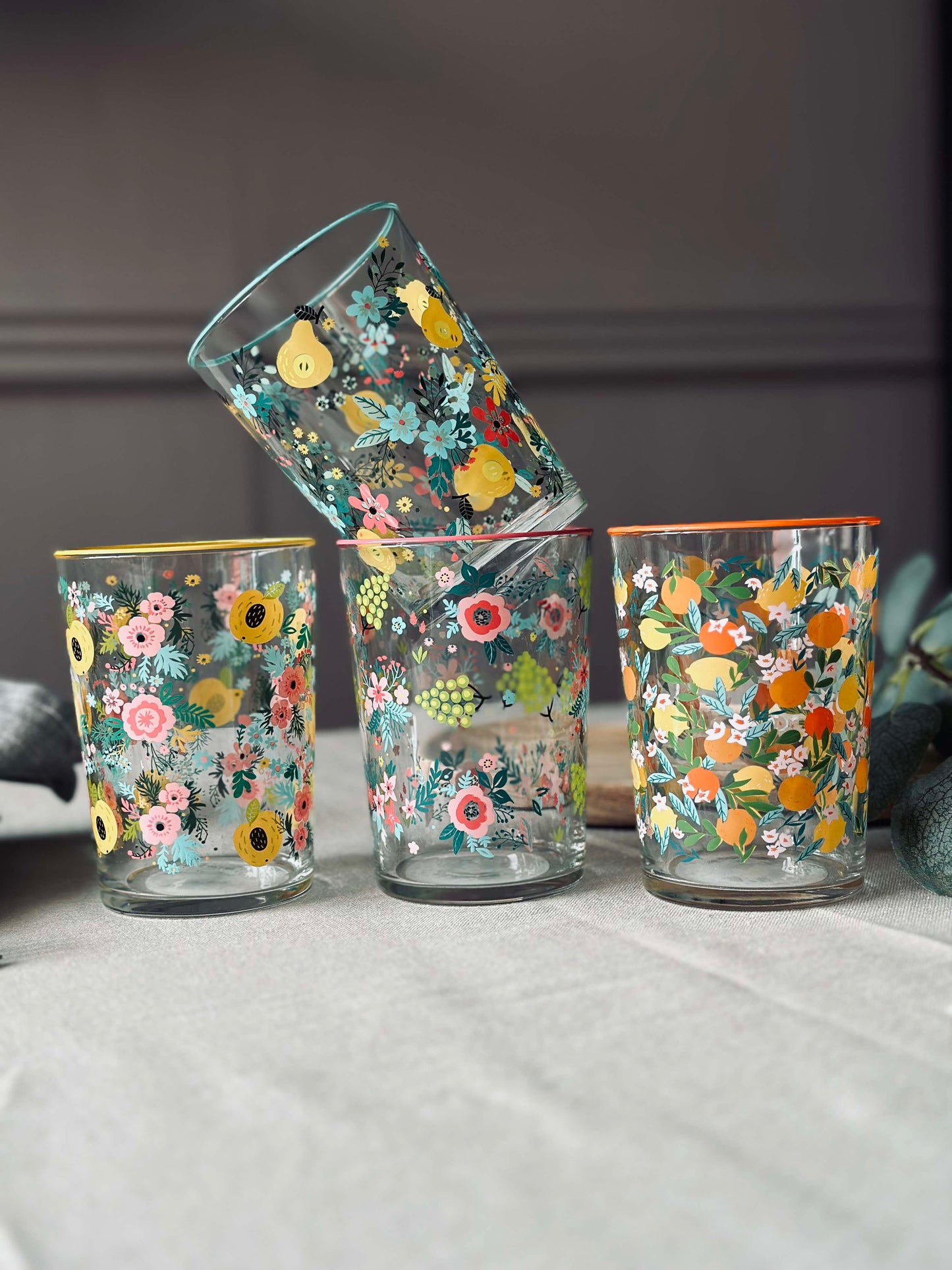 Drikkeglas FLORA - Sæt med 4 glas