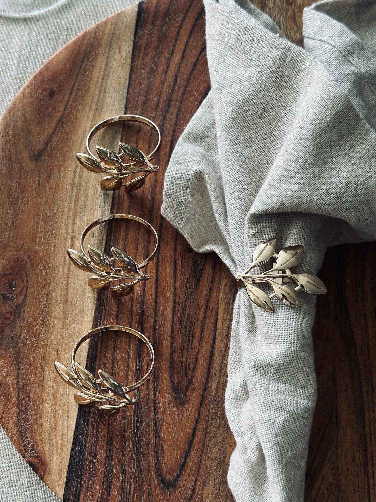 Servietringe - Golden 4 stk.