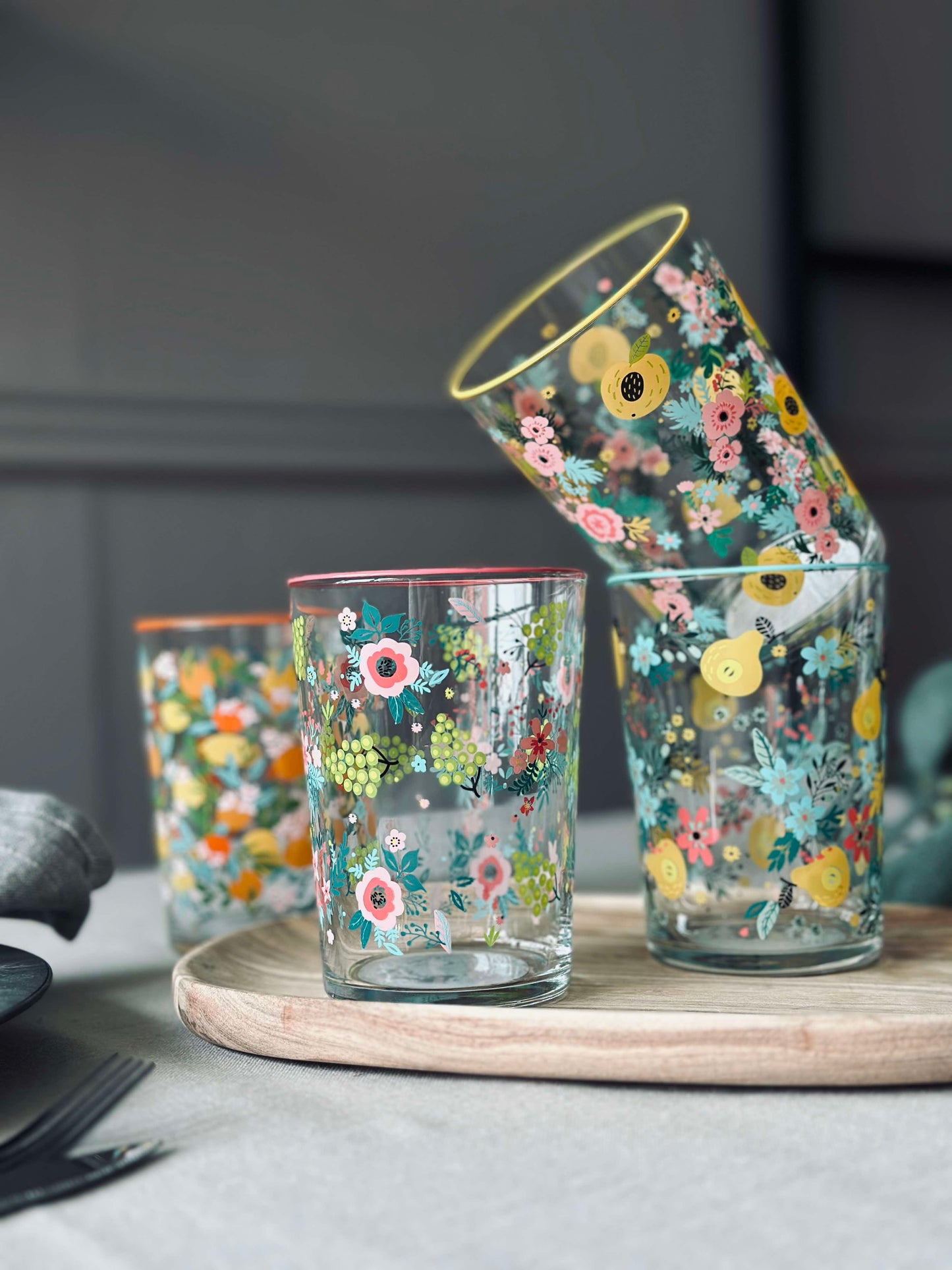 Drikkeglas FLORA - Sæt med 4 glas
