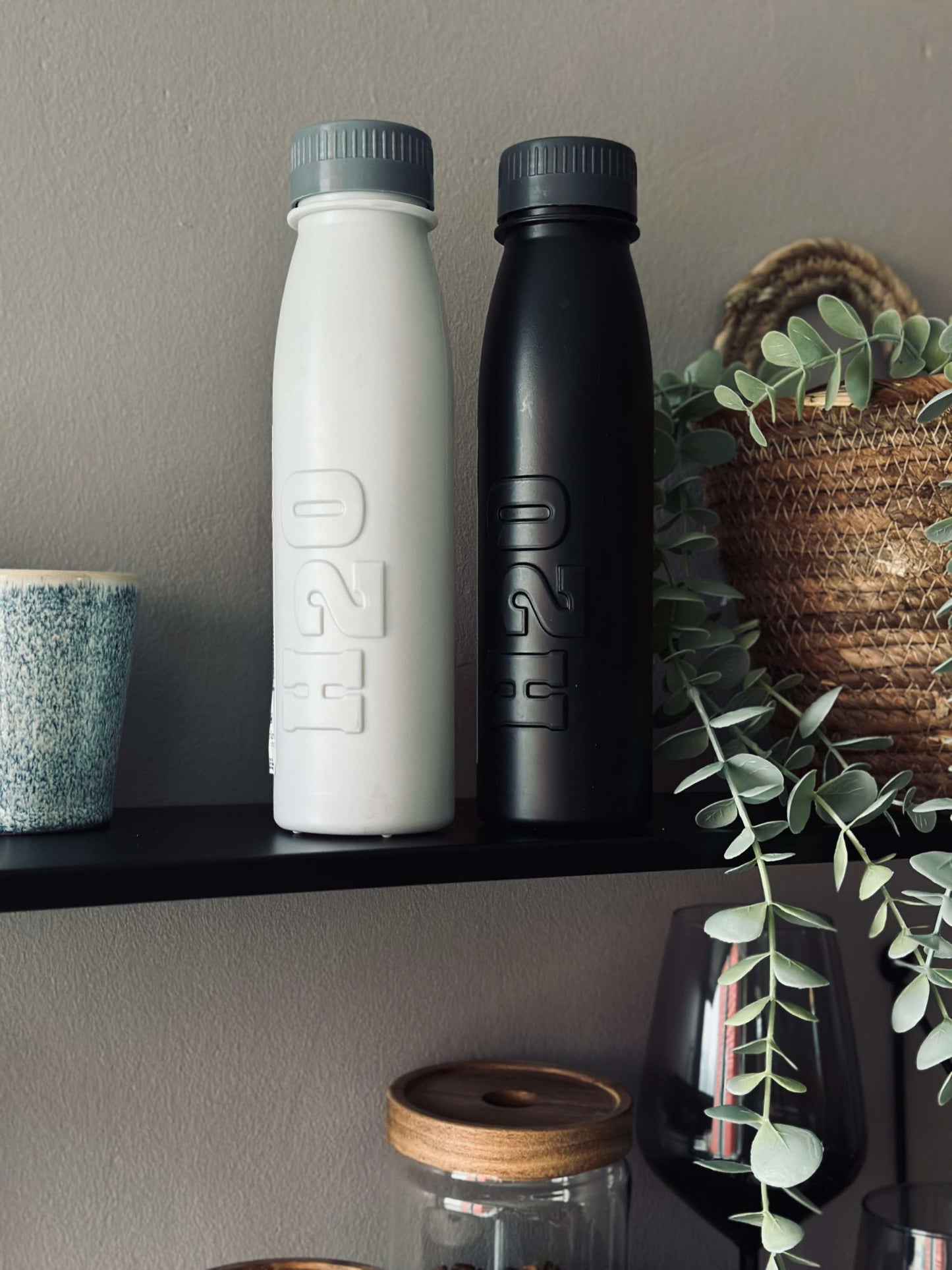 Drikkeflaske H2O 500 ml - Sort / Grå Mix