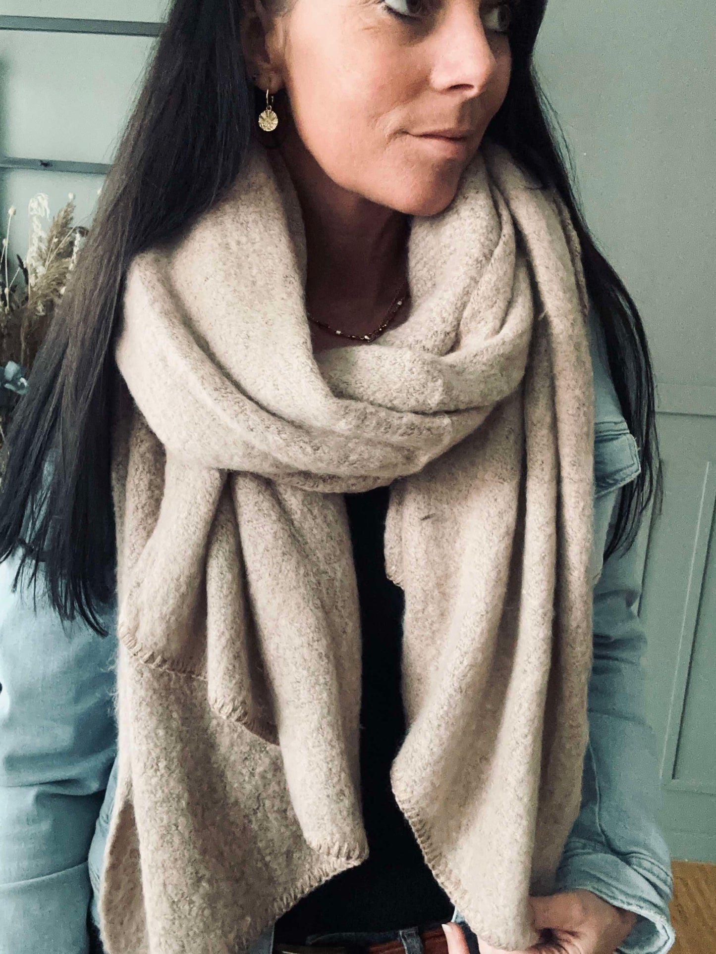 Tørklæde MILA Beige / Rose