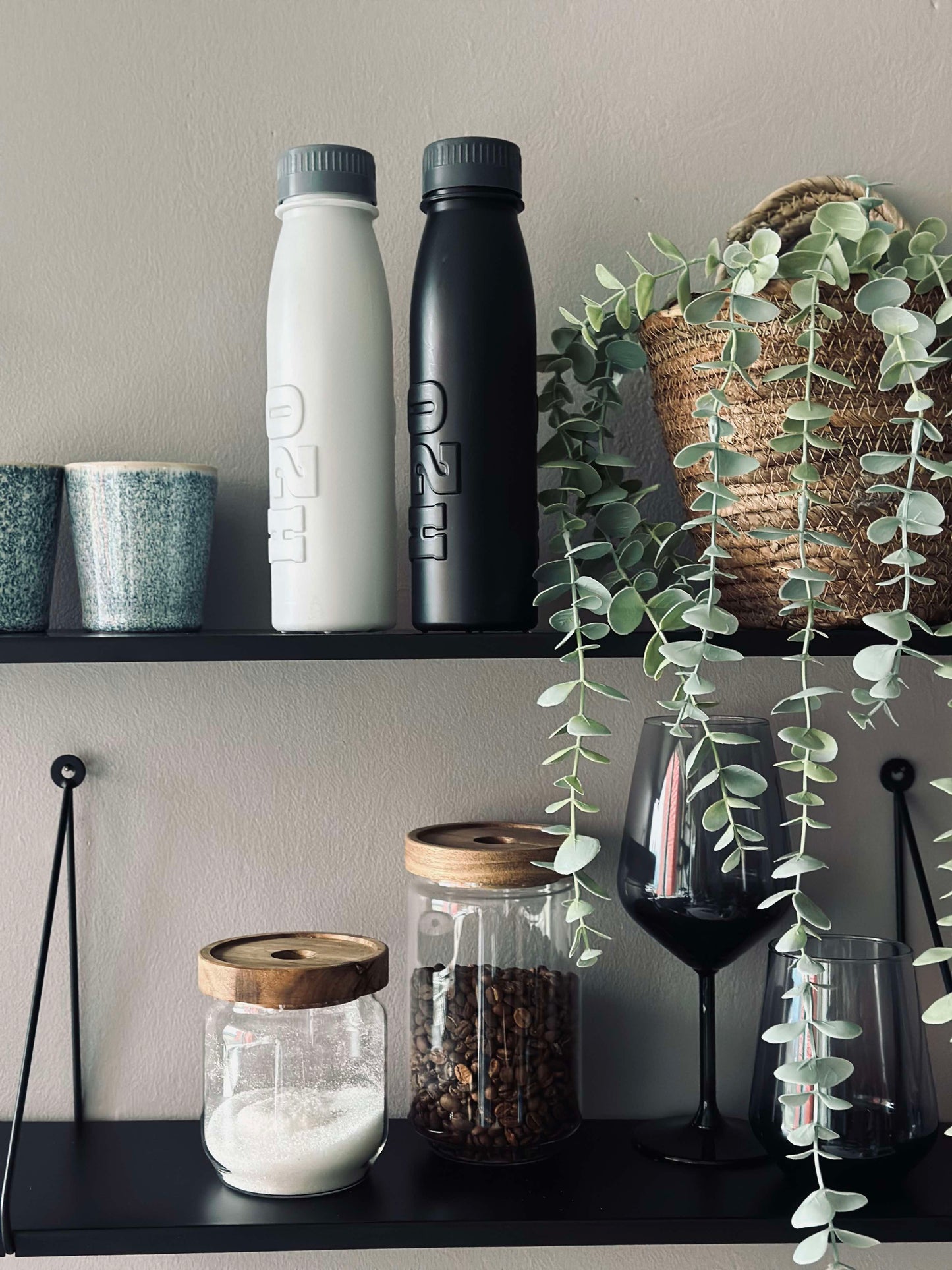 Drikkeflaske H2O 500 ml - Sort / Grå Mix