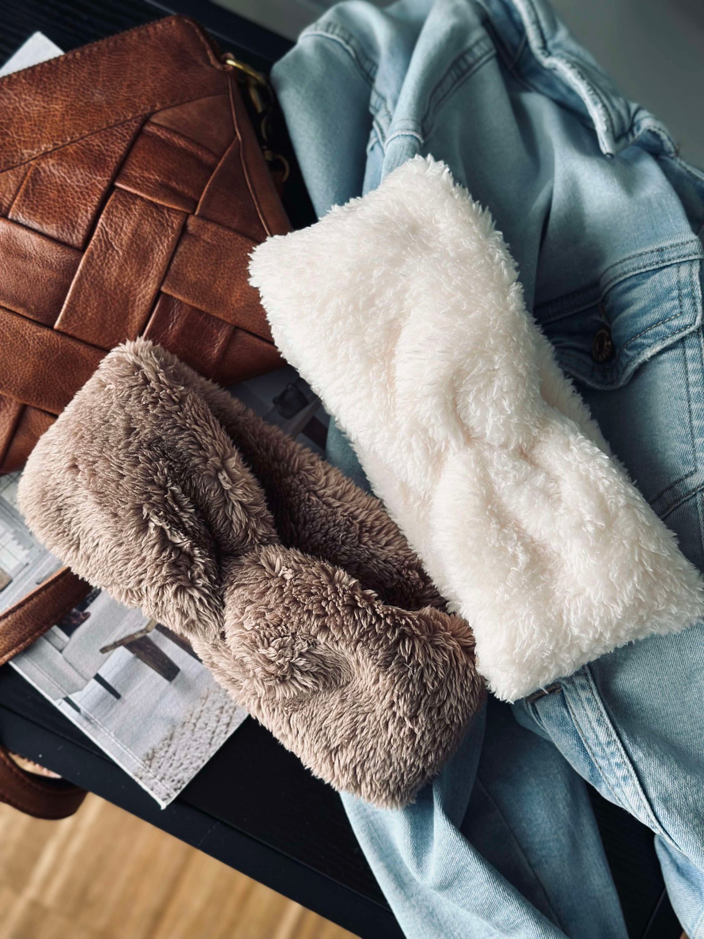 Pandebånd Fleece - White