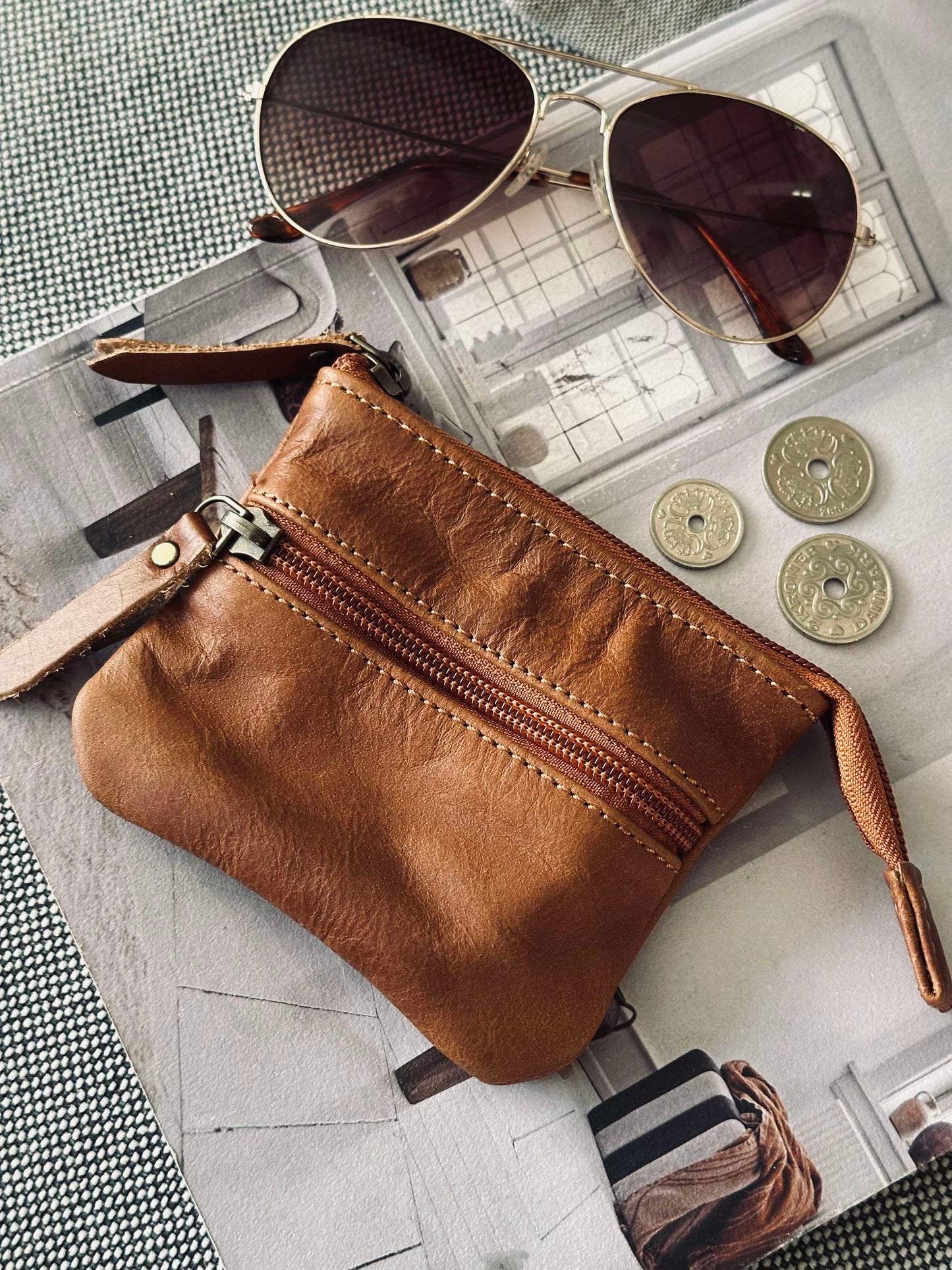 Pung Cognac Bøffellæder