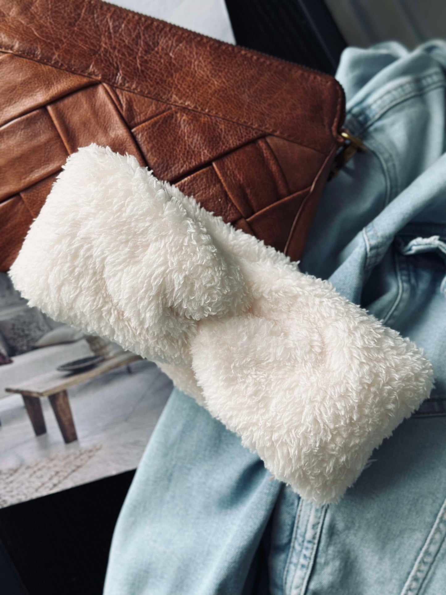 Pandebånd Fleece - White