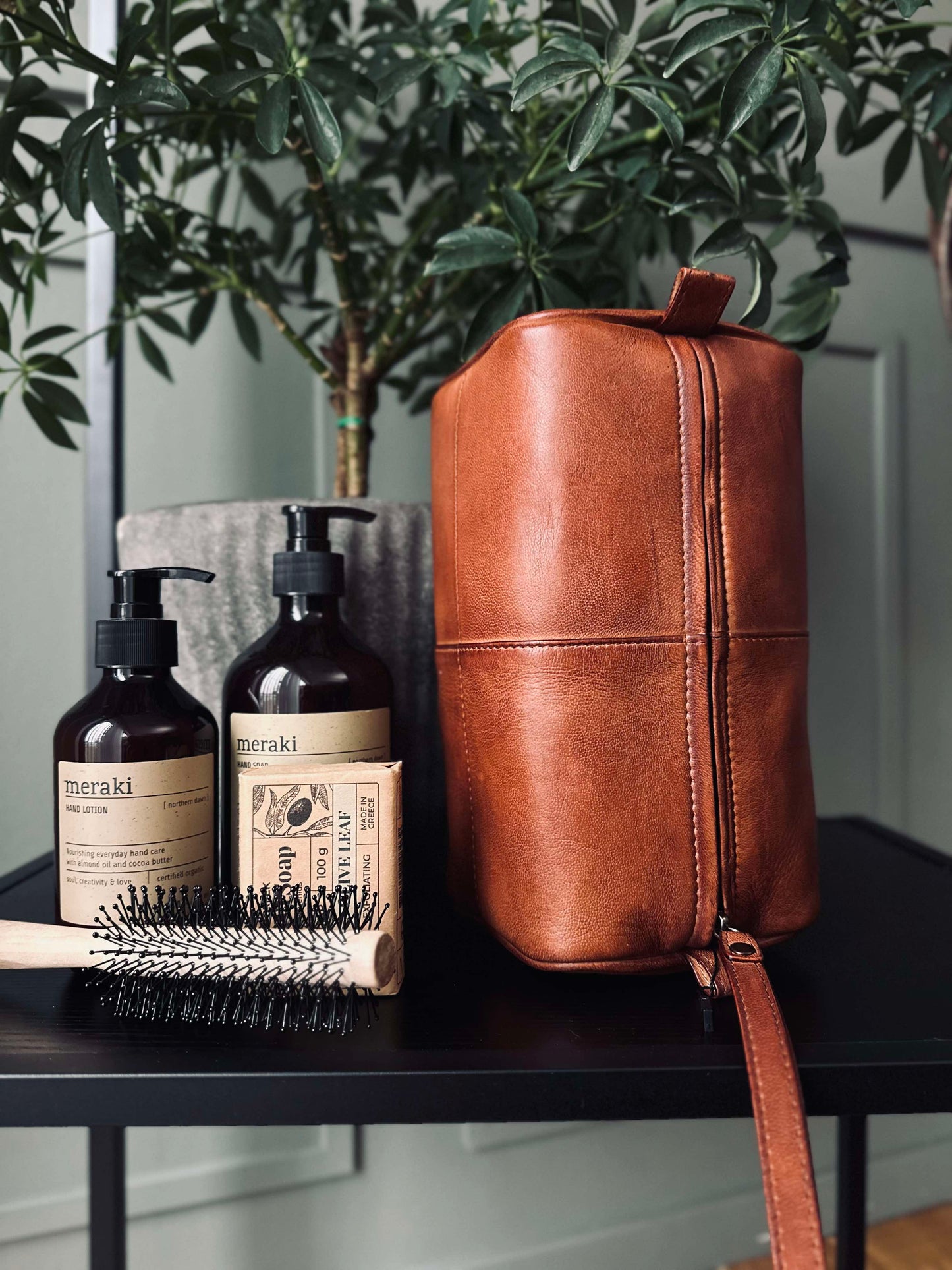 Toilettaske Roy Cognac