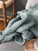 Plaid Stone-washed Vaflet Bomuld - Petrol