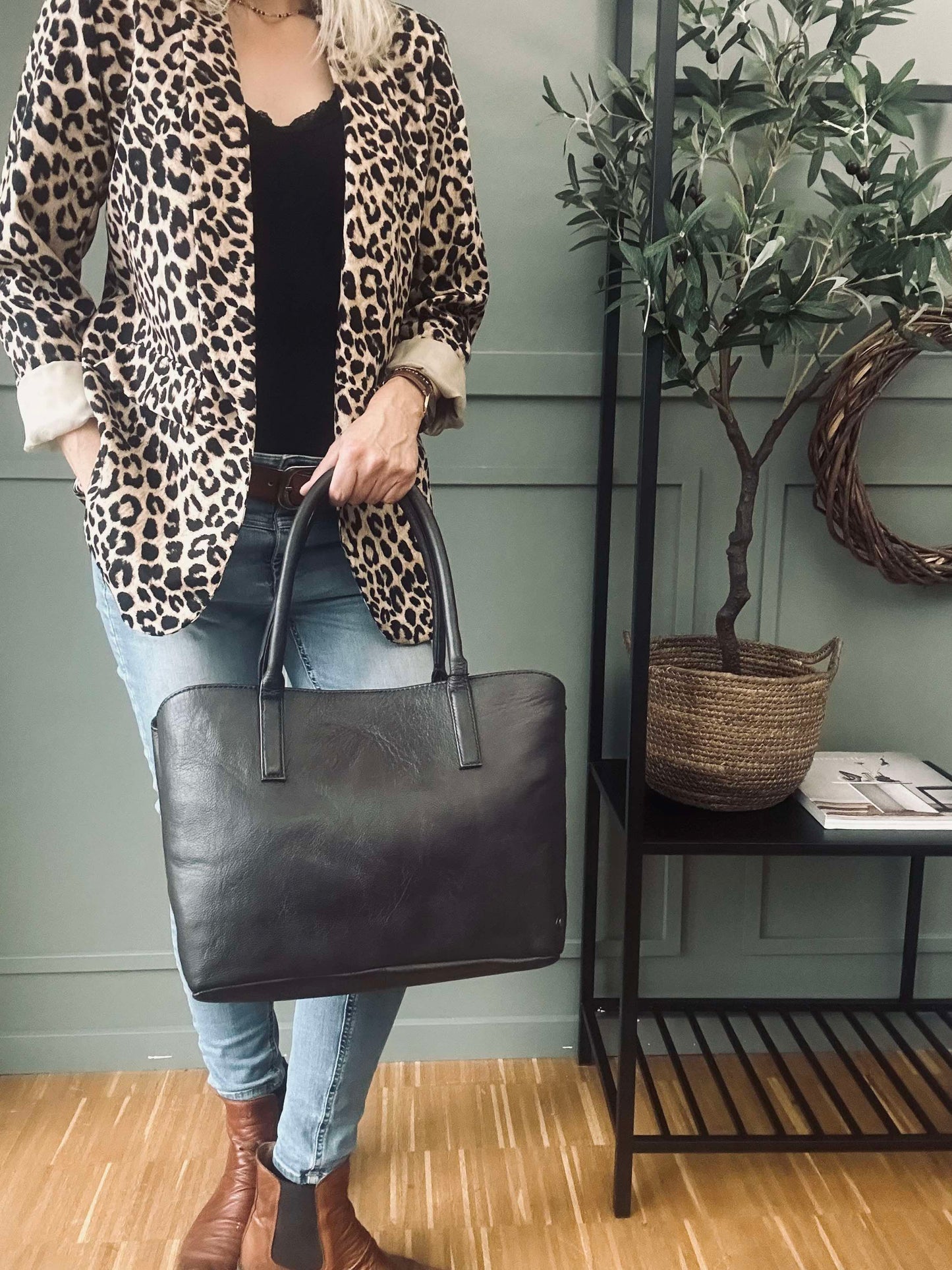 Arbejdstaske / shopper Brown  – Soft leather