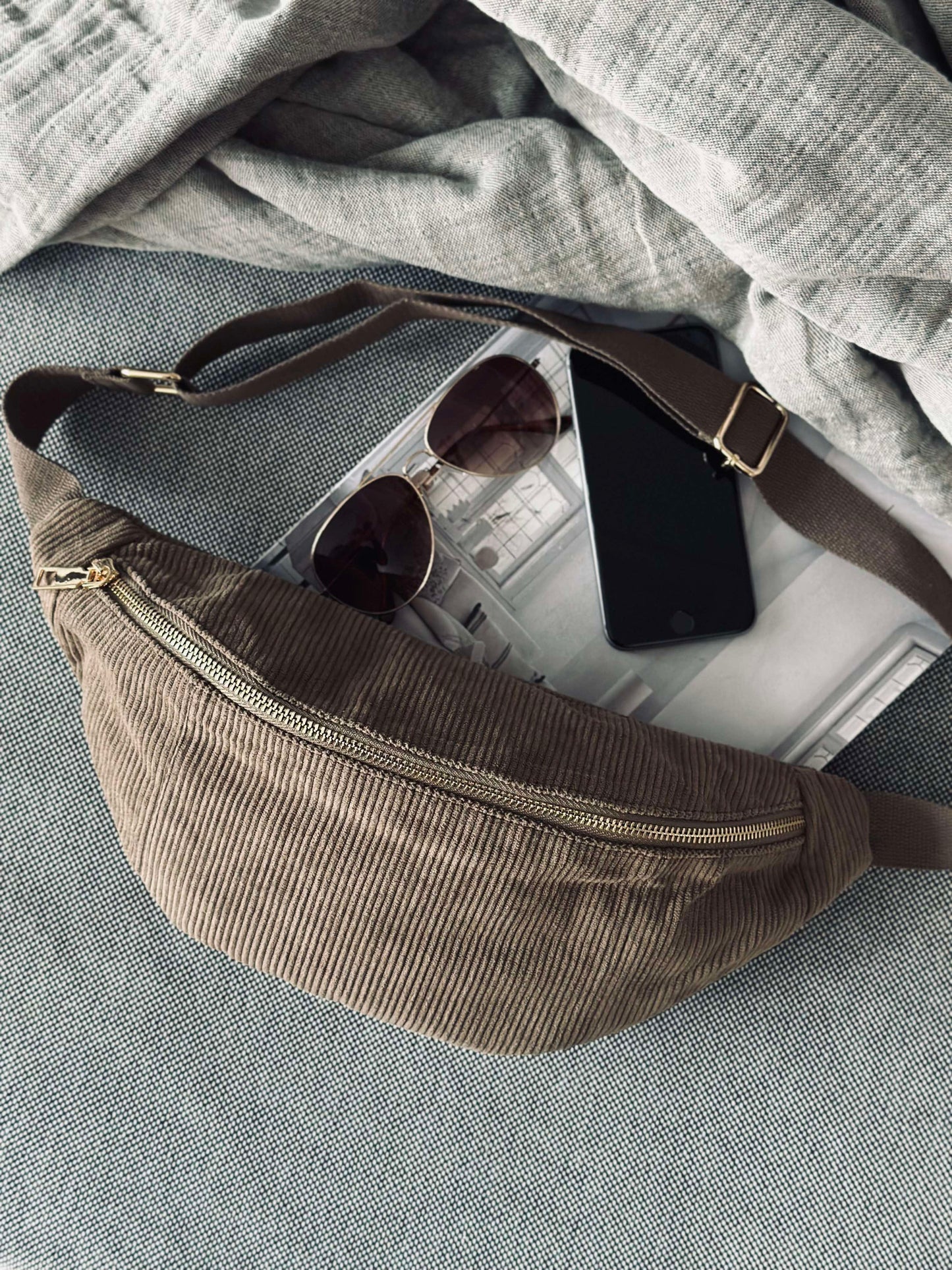 Bumbag - Beige fløjl