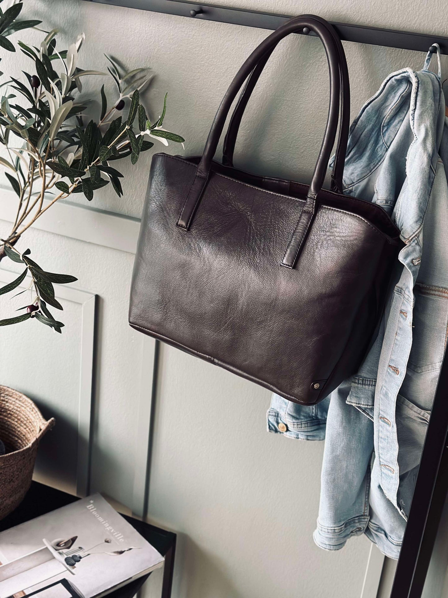 Arbejdstaske / shopper Brown  – Soft leather