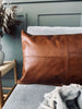 Pudebetræk Læder - Cognac 40x60