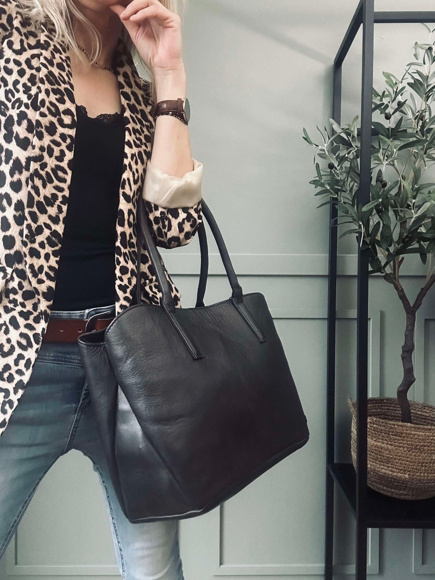 Arbejdstaske / shopper Brown  – Soft leather