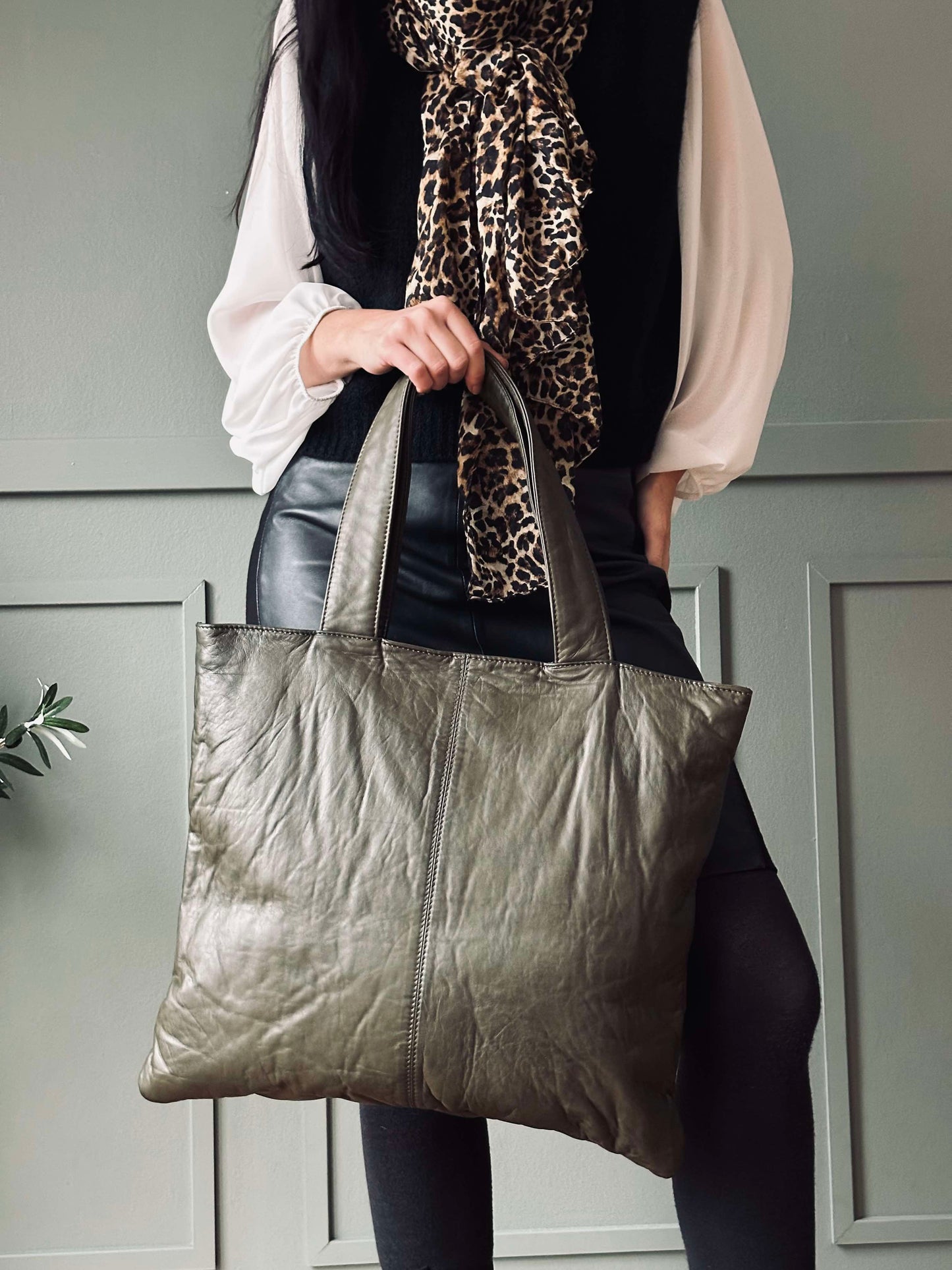 Shopper ink clutch MILLE – Army