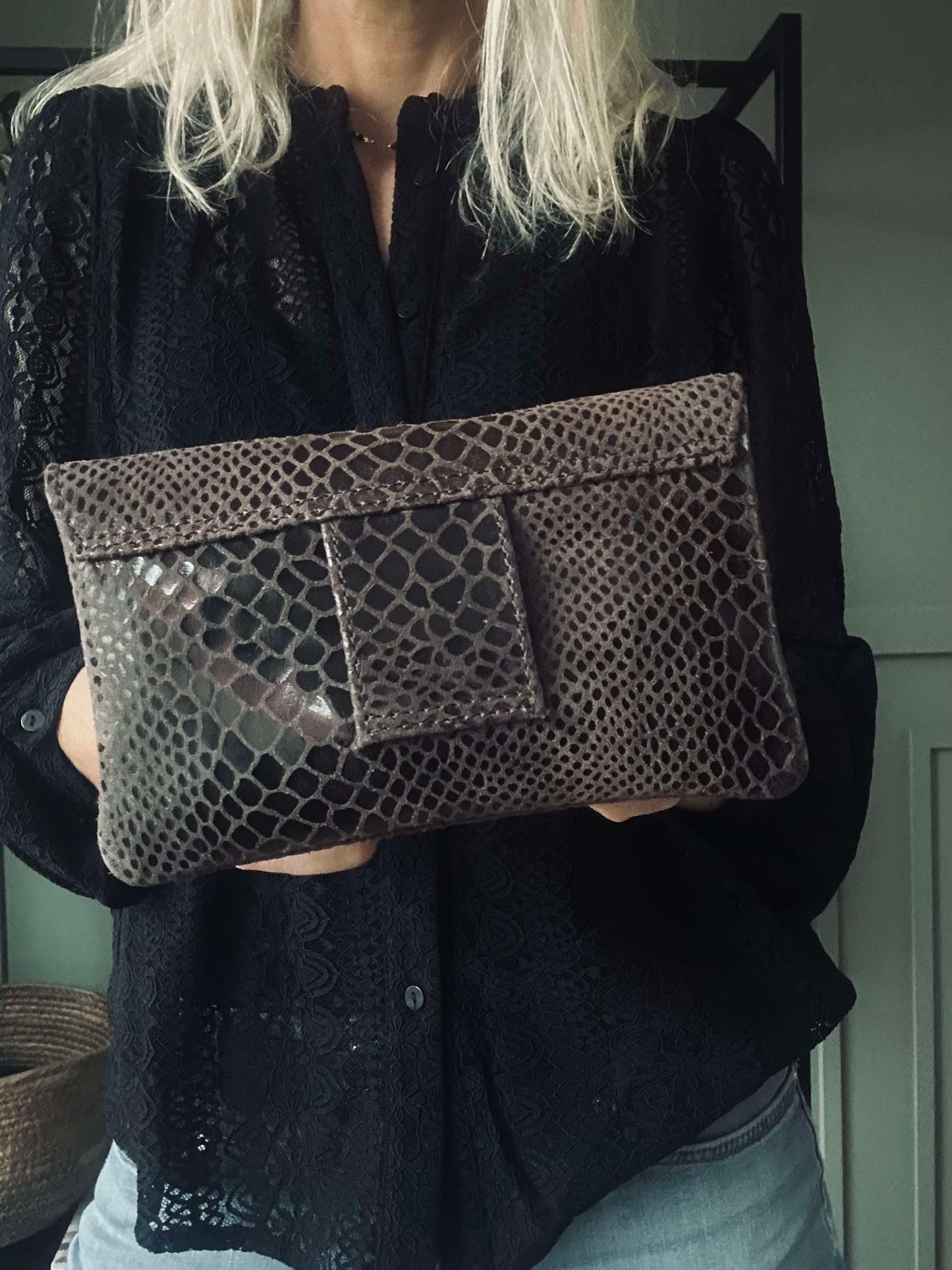 Pung Aura Brown Croco