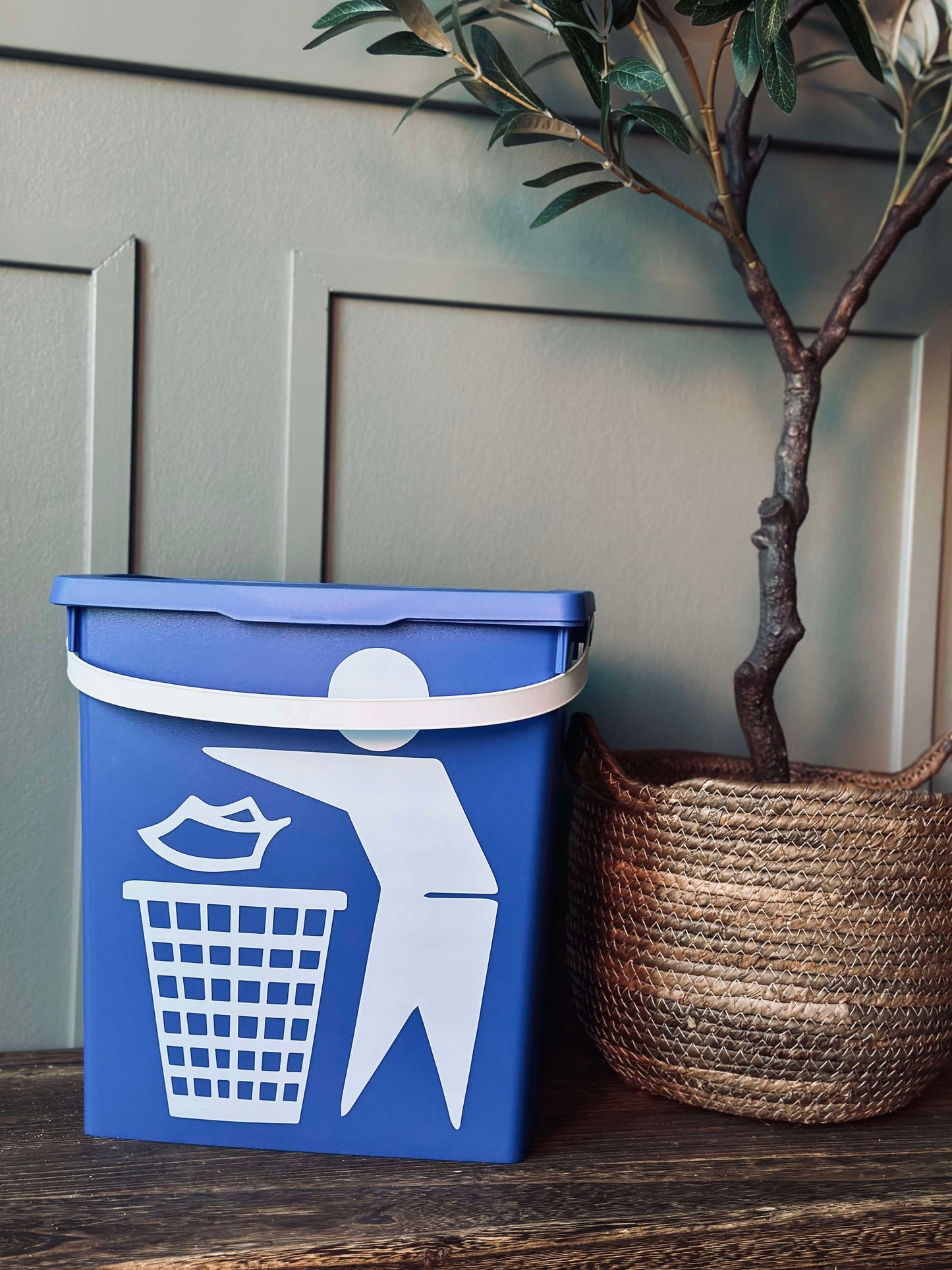 BIO Spand med låg 12 liter - BLÅ
