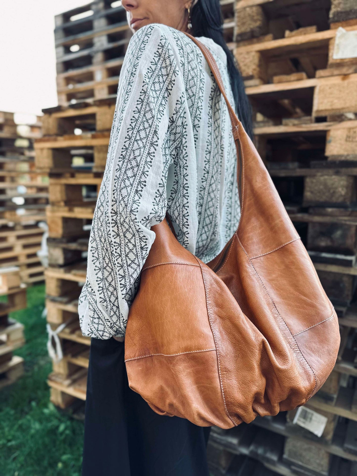 Skuldertaske Big cognac