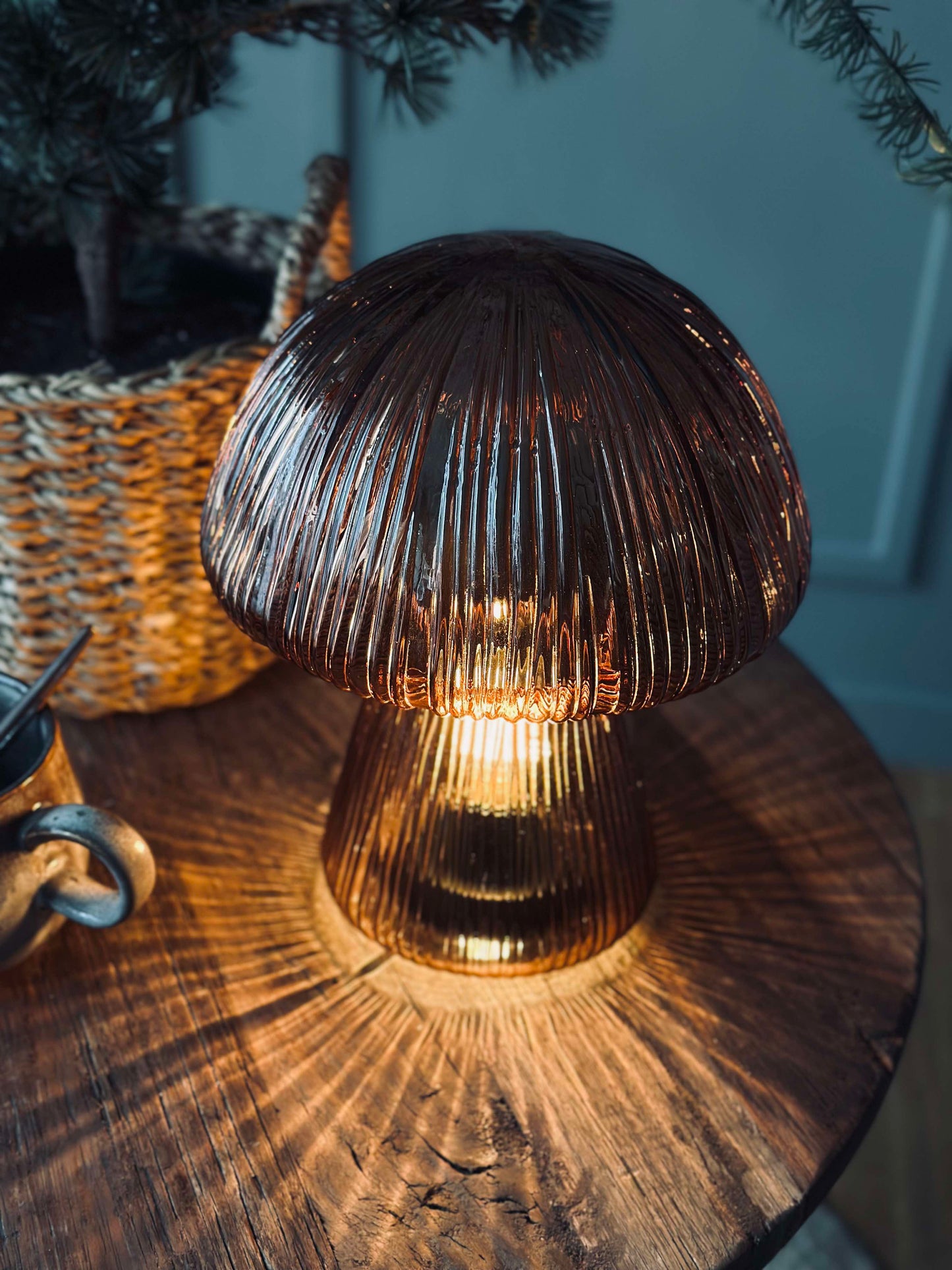 Mushroom med riller 25cm - Brun