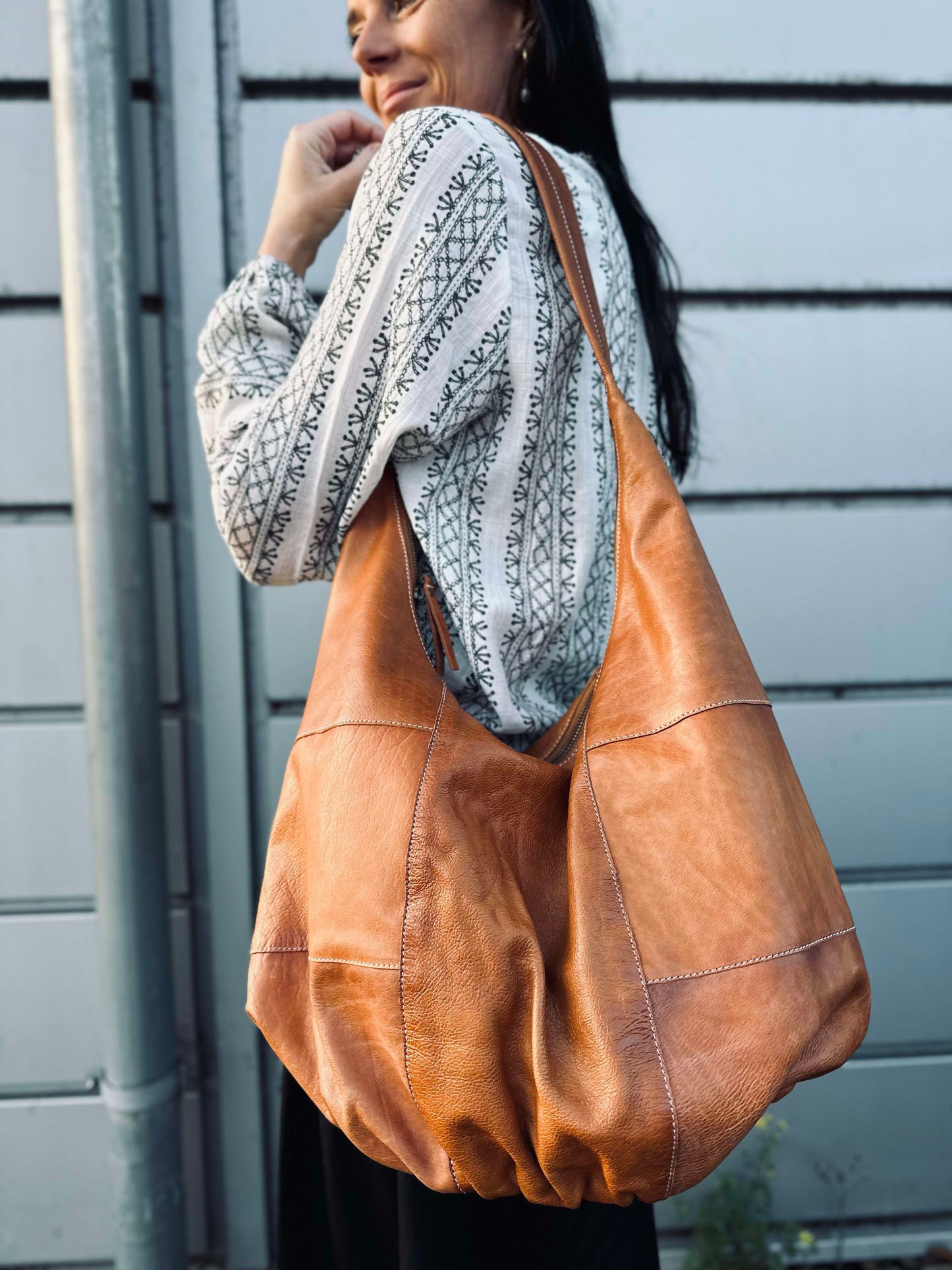 Skuldertaske Big cognac