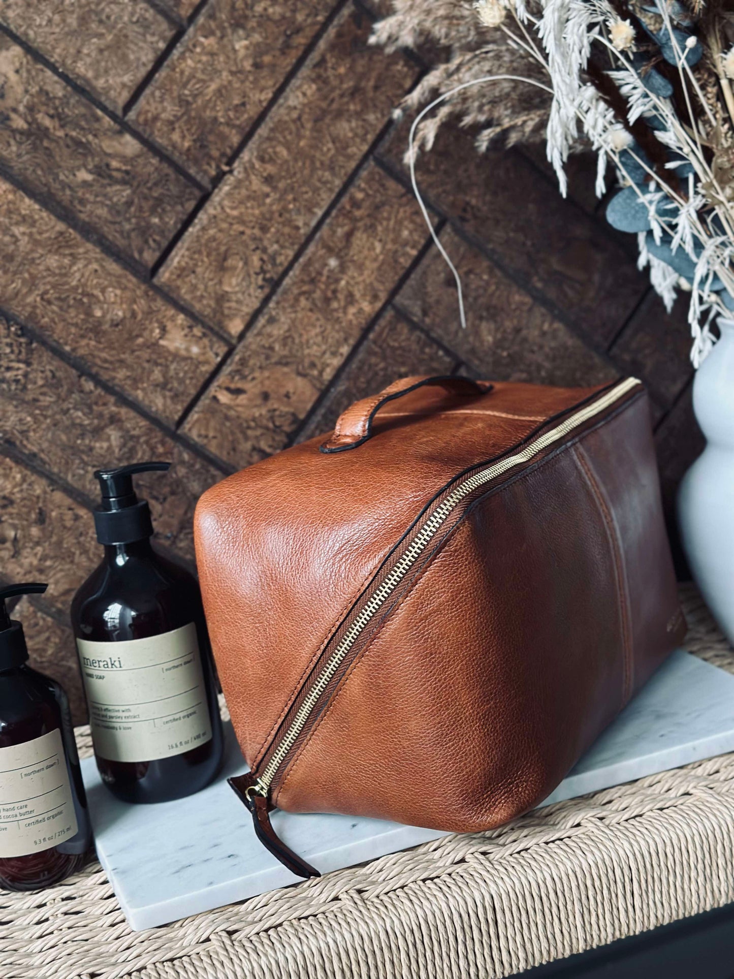 Toilettaske Halima Walnut - Large