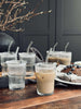 Latteglas med låg og sugerør - 6 stk