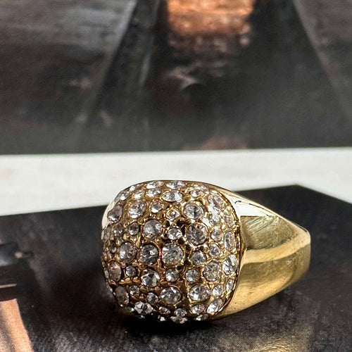Ring CINDY krystal - Forgyldt