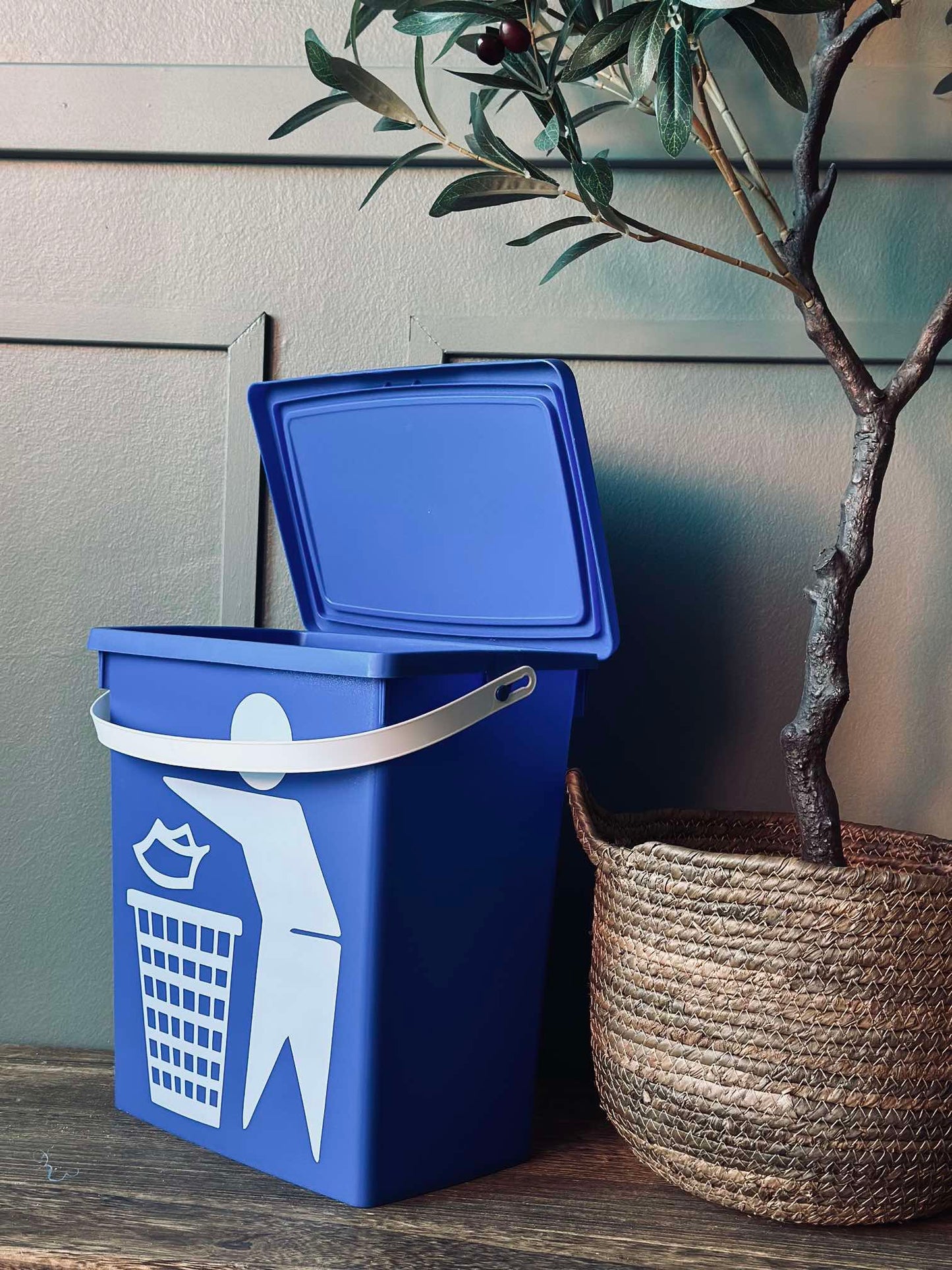 BIO Spand med låg 12 liter - BLÅ