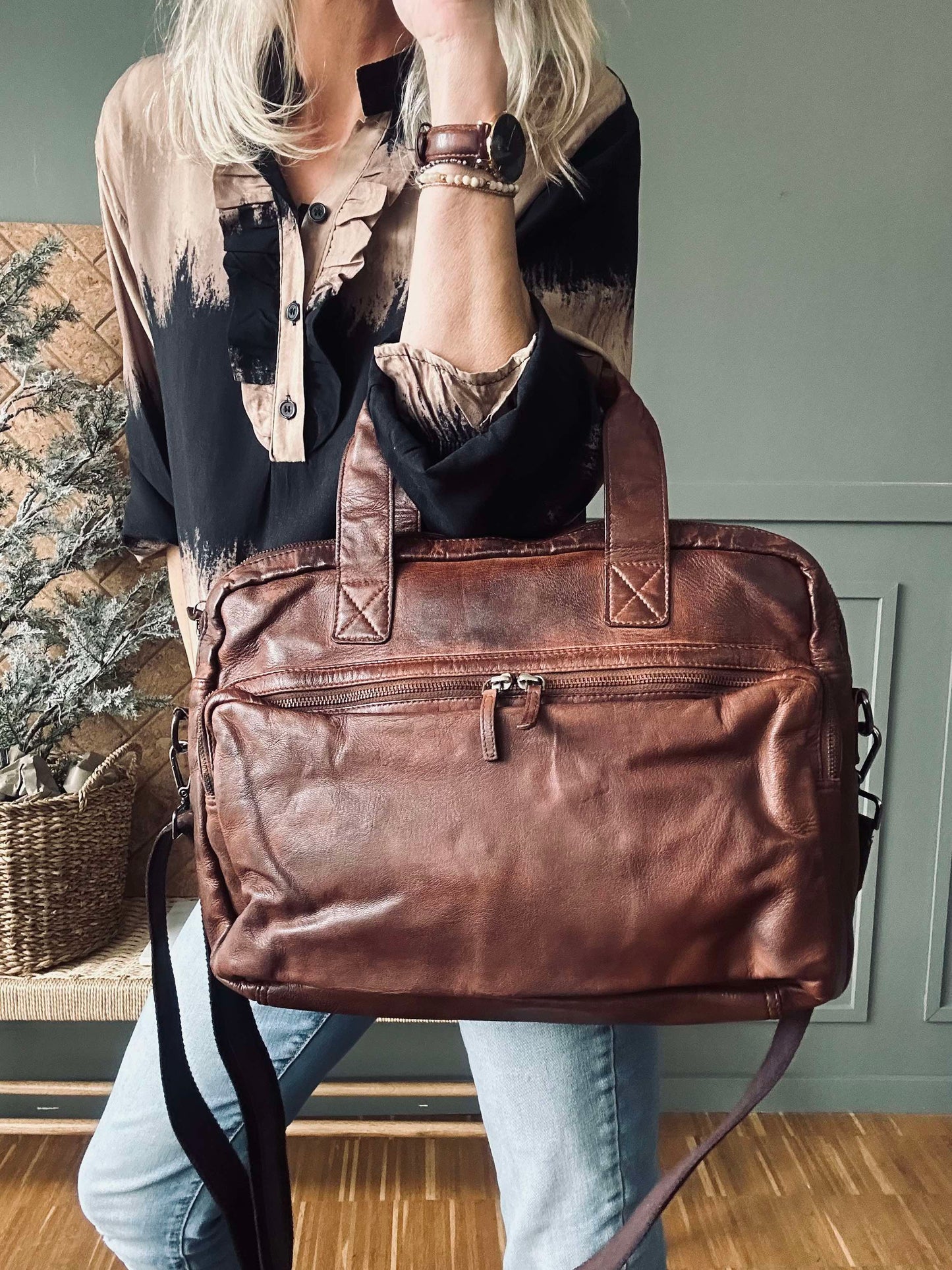 Arbejdstaske - Brown Cow leather