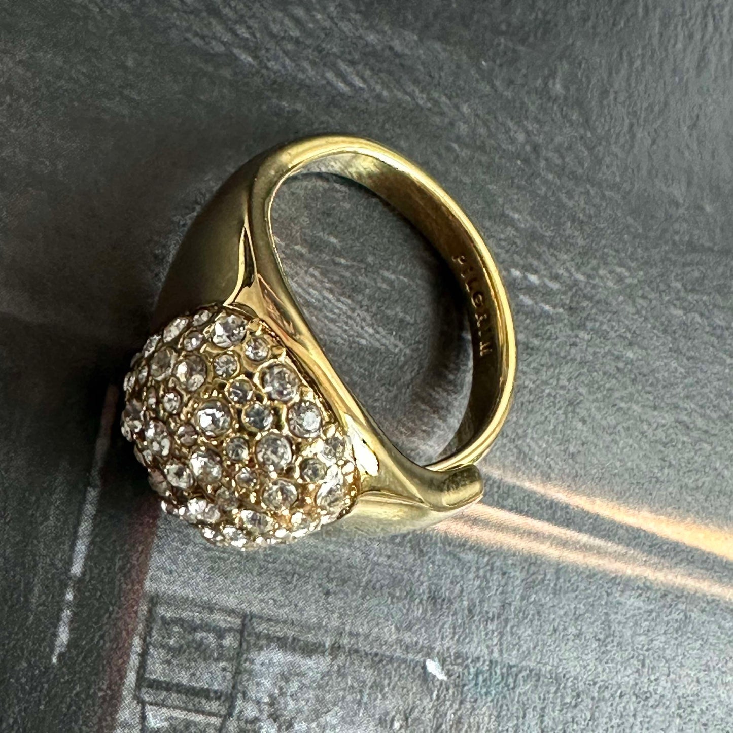 Ring CINDY krystal - Forgyldt